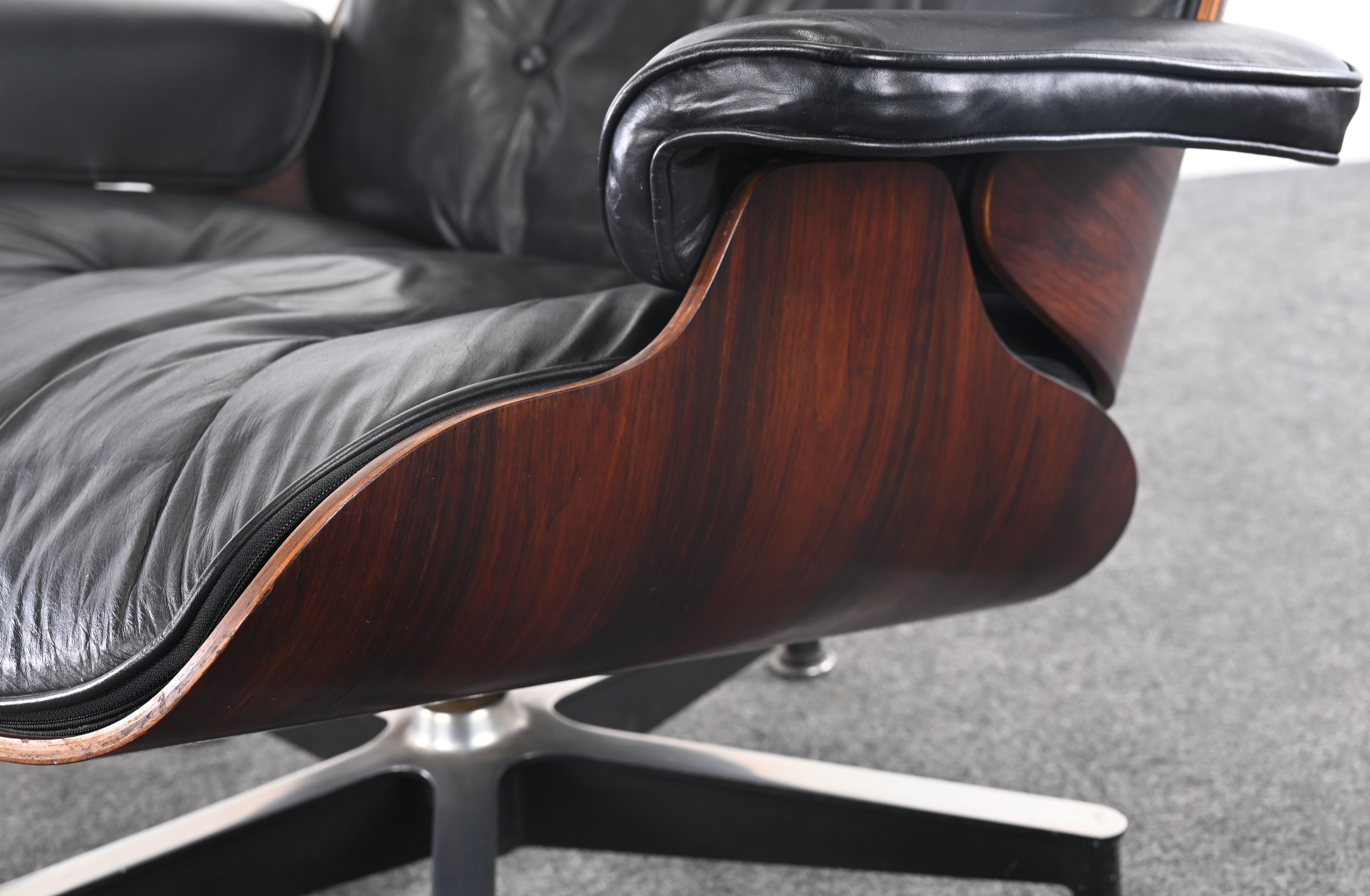Herman Miller Eames Loungesessel und Ottomane 670/671, 2. Generation, 1963 im Angebot 9