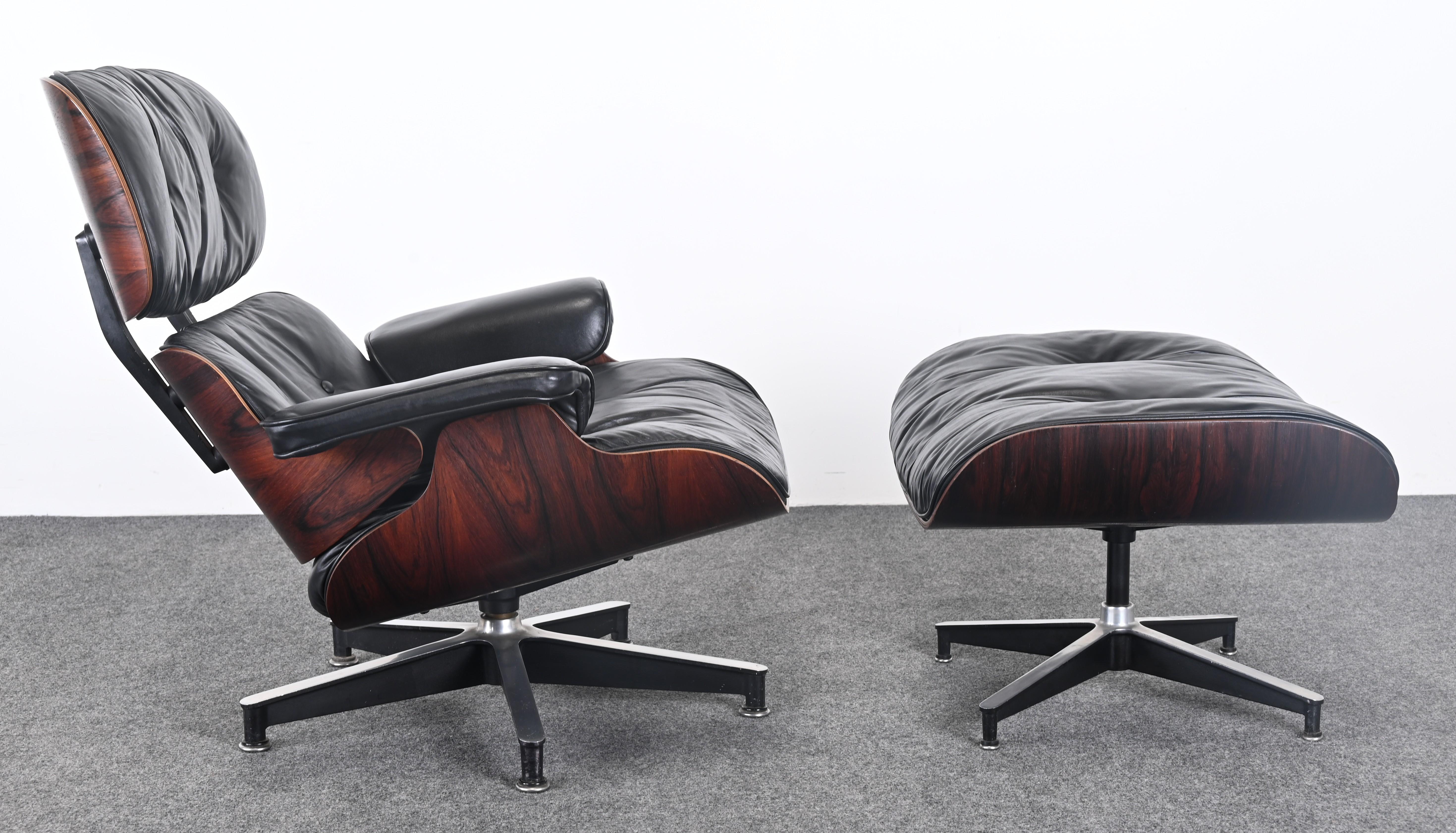 Herman Miller Eames Loungesessel und Ottomane 670/671, 2. Generation, 1963 (amerikanisch) im Angebot