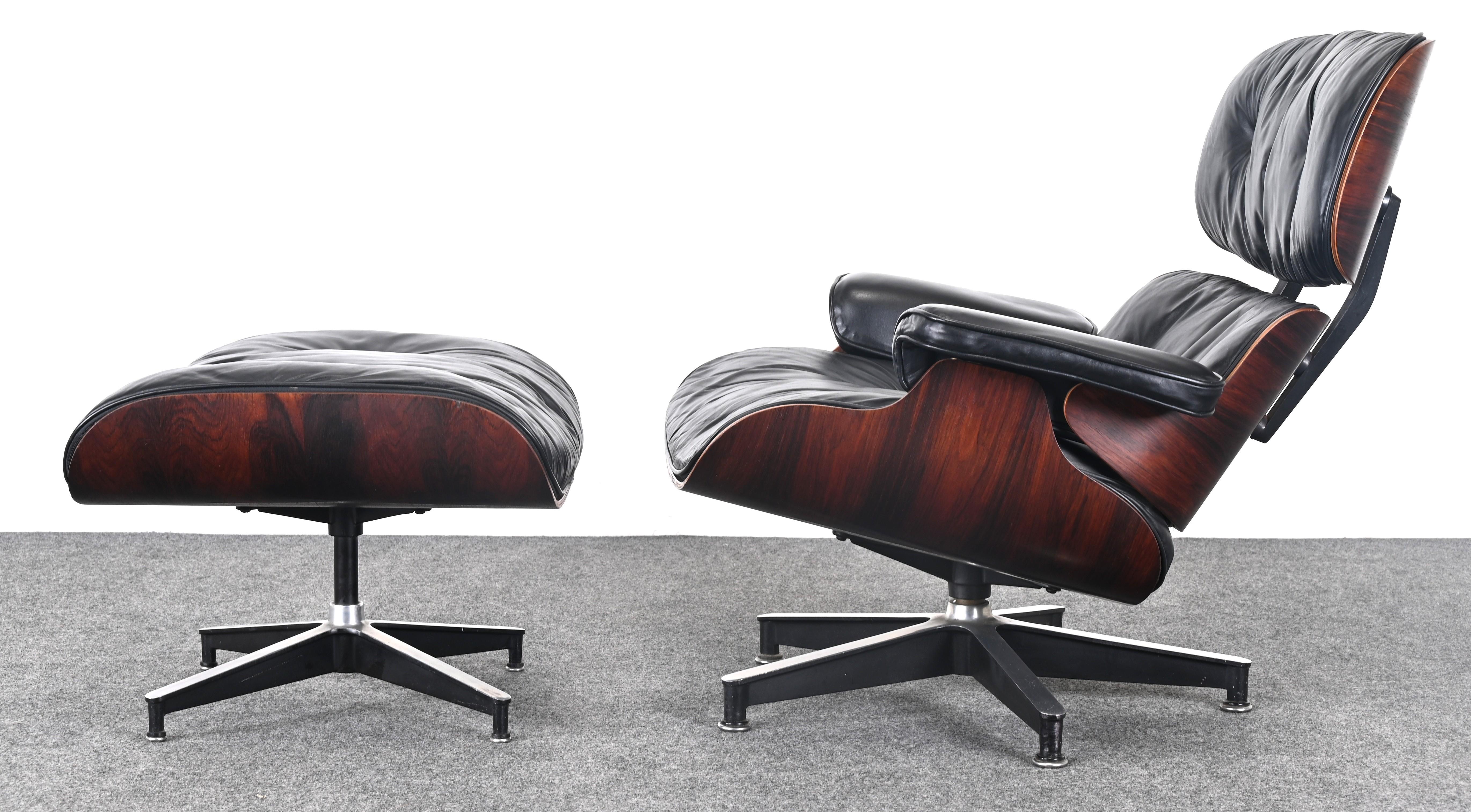 Herman Miller Eames Loungesessel und Ottomane 670/671, 2. Generation, 1963 (Mitte des 20. Jahrhunderts) im Angebot
