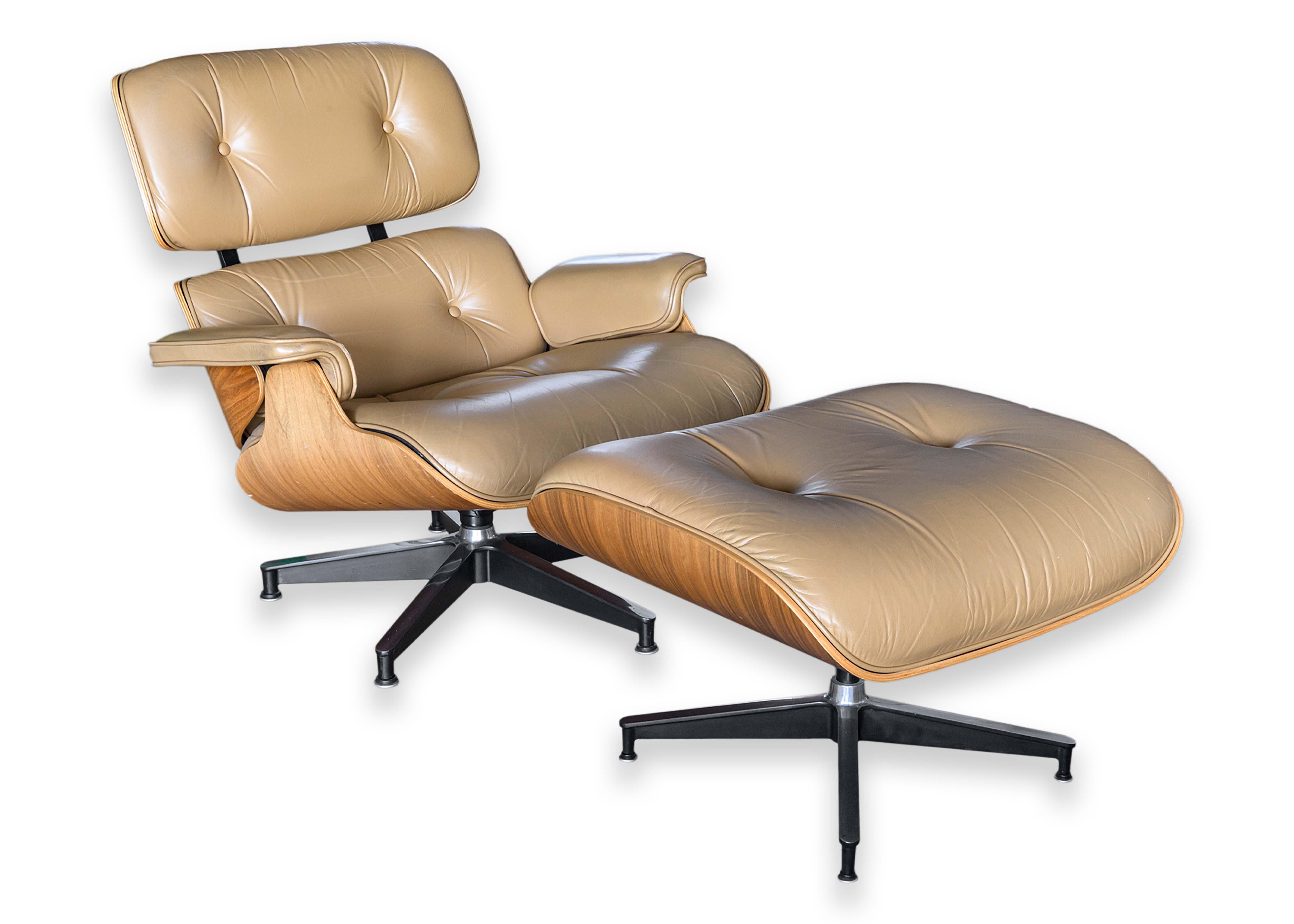 Herman Miller Eames Lounge Chair and Ottoman Beige 50th Anniversary Edition 11
