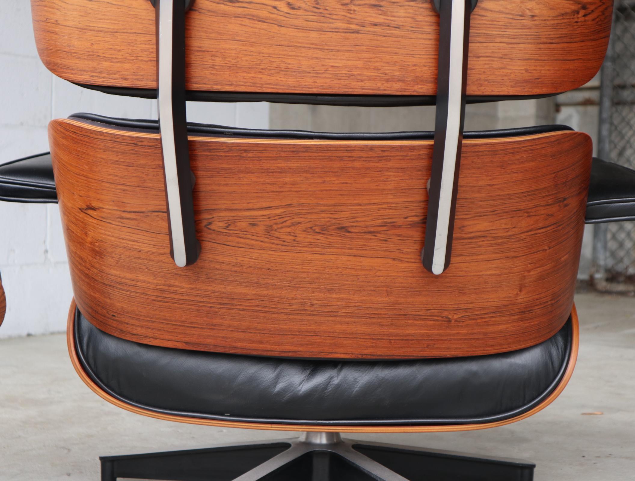 Mid-Century Modern Herman Miller Eames Lounge Chair and Ottoman in Rosewood