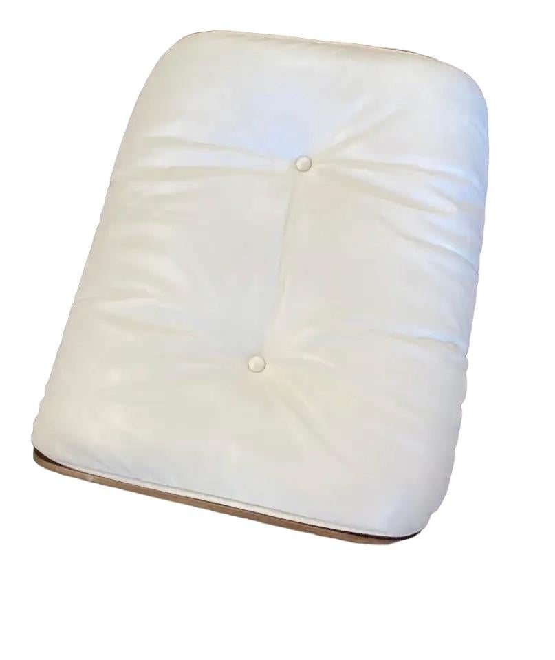 white leather chair with ottoman