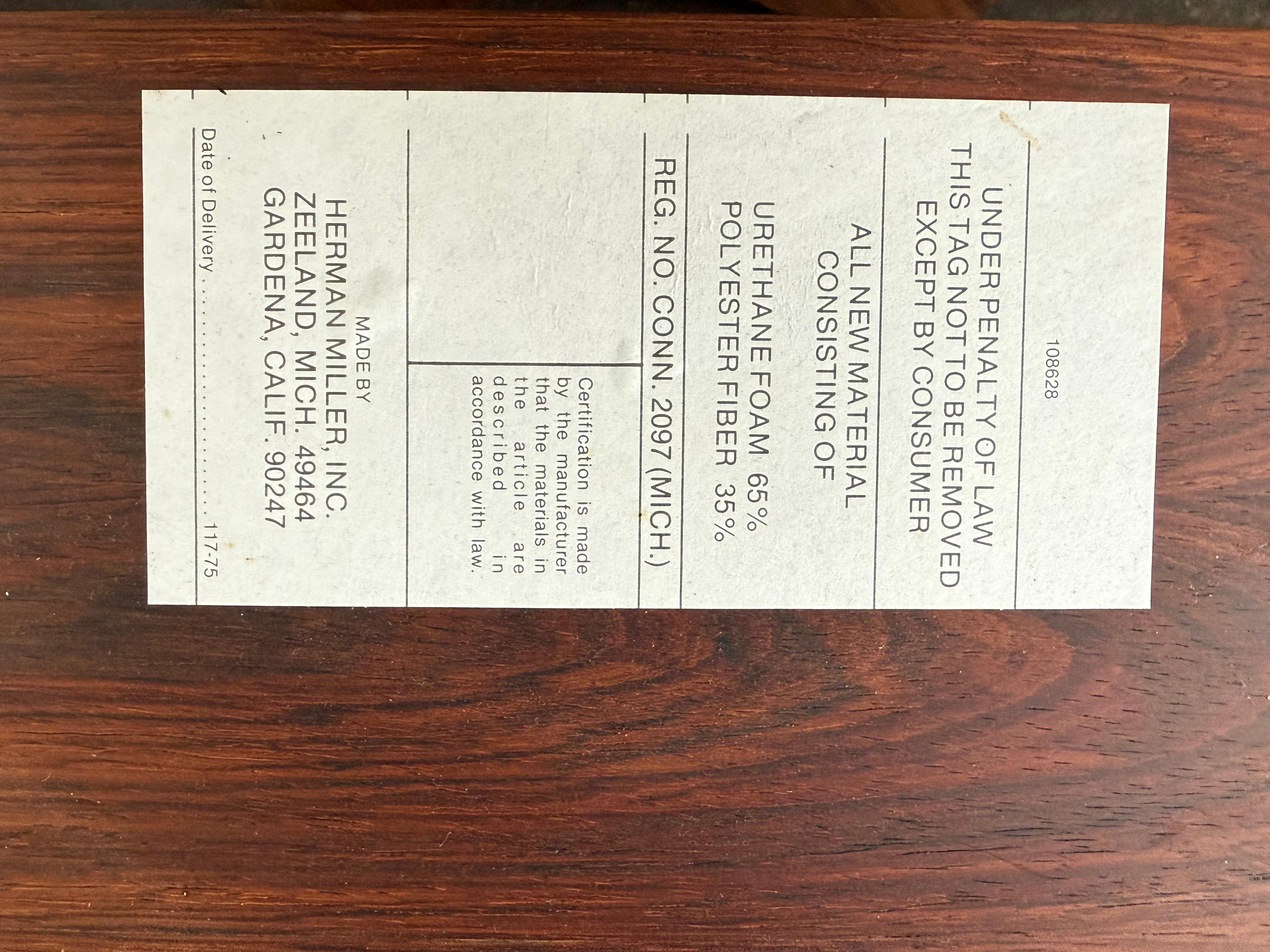 Contemporary Herman Miller Eames Lounge Chair and Ottoman with Custom White Leather For Sale