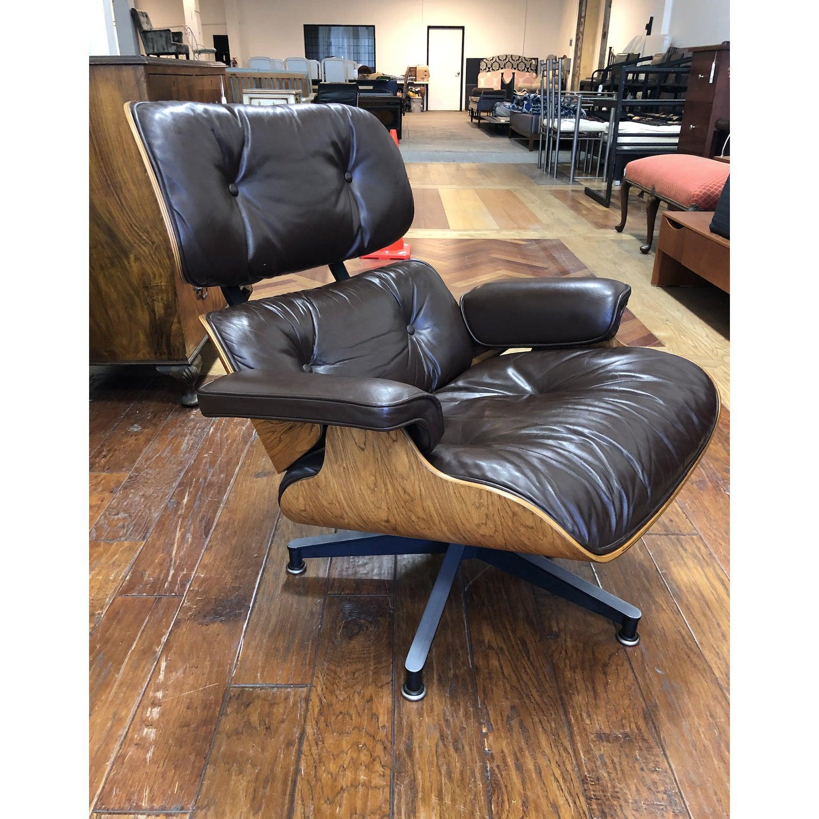 Eames lounge chair by Herman Miller in brown leather.

The Eames pioneering effort defines what it means to lounge. This iconic chair is considered one of the most significant designs of the 20th century. A combination of soft leather with five