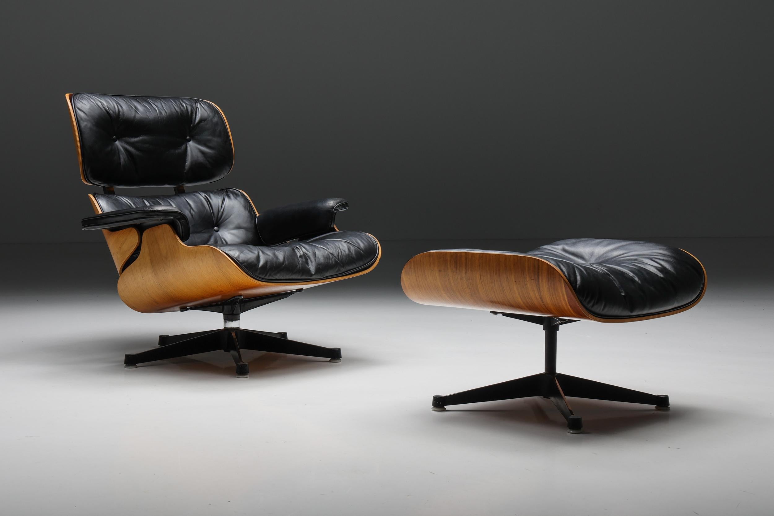 Mid-Century Modern Herman Miller Eames Lounge Chair & Ottoman, Models 670 & 671, 1957
