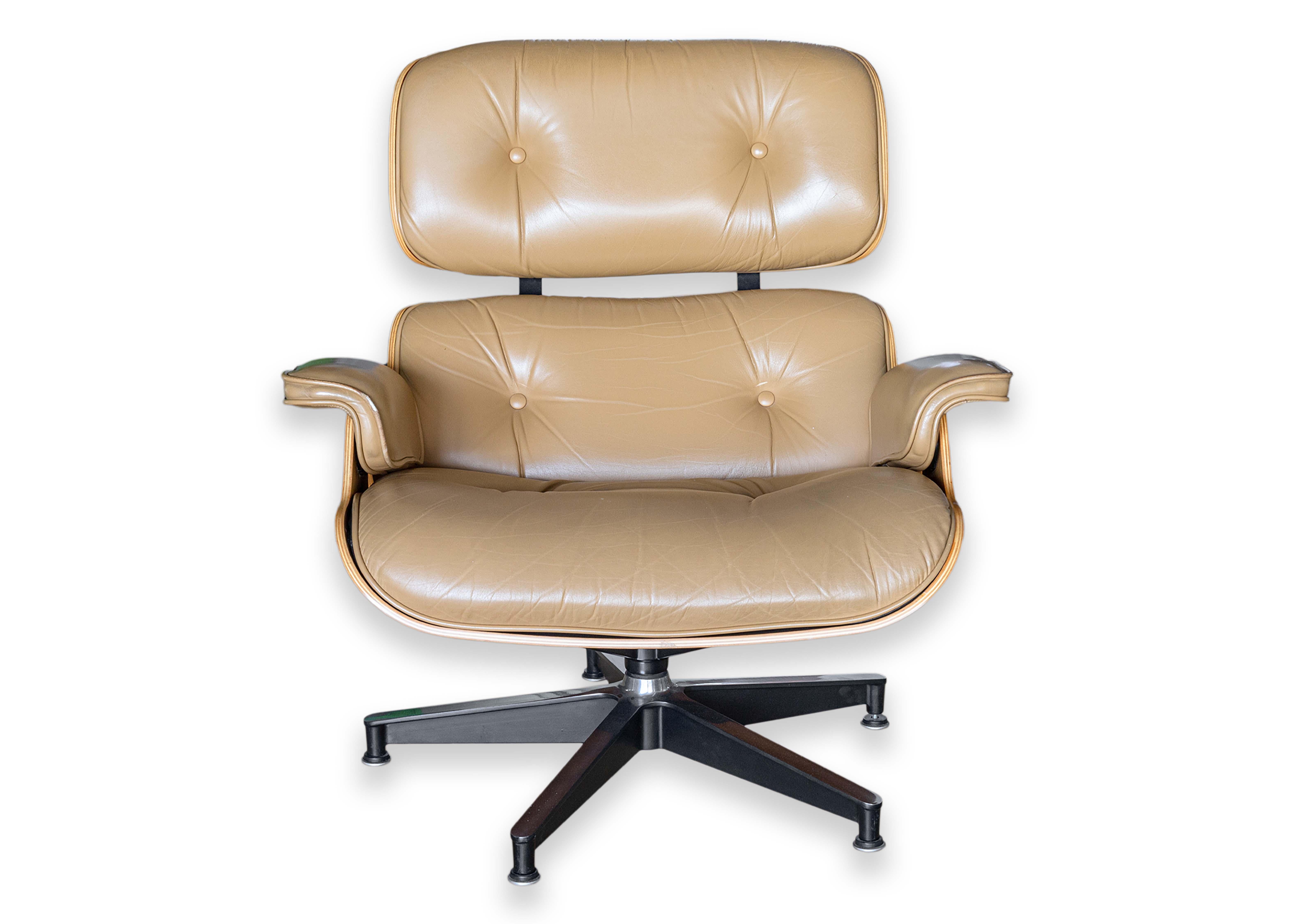 Herman Miller Eames Lounge Chair White Oak Leather 50th Anniversary Edition #5 10
