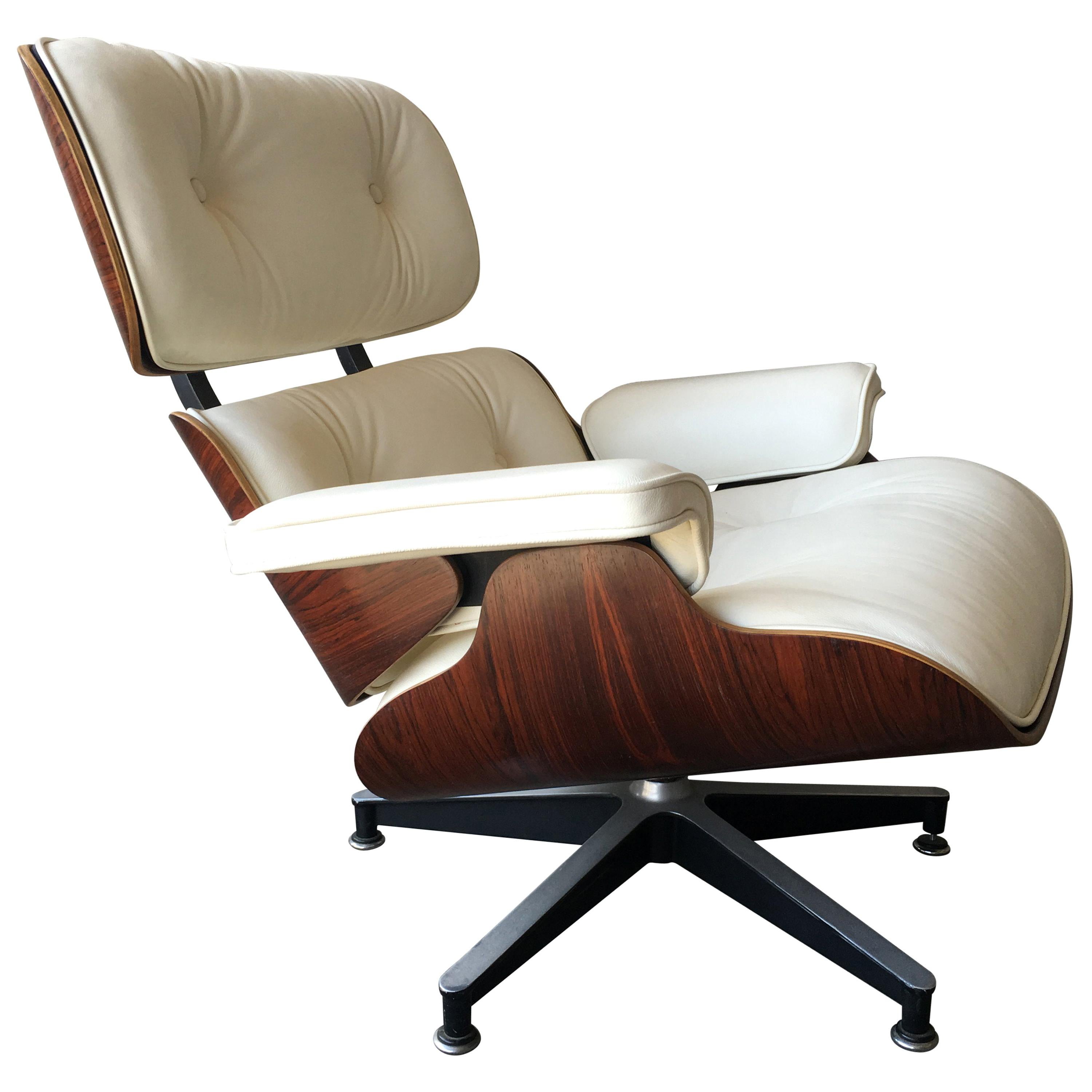 Herman Miller Eames Lounge Chair with New Ivory Leather