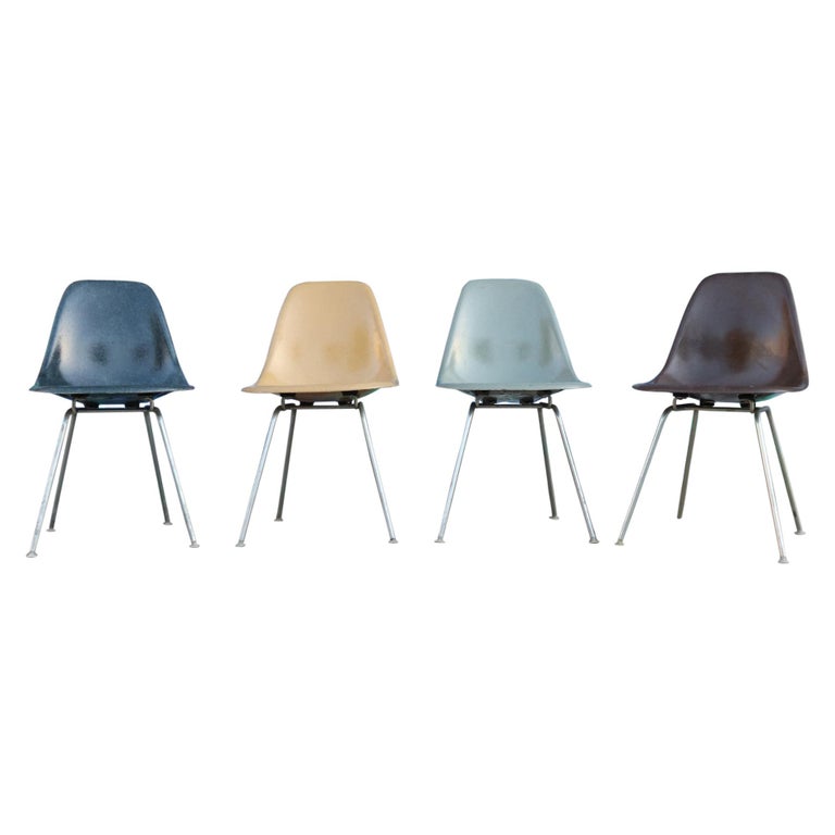 Herman Miller Eames Multicolored Dining Chair Set For Sale