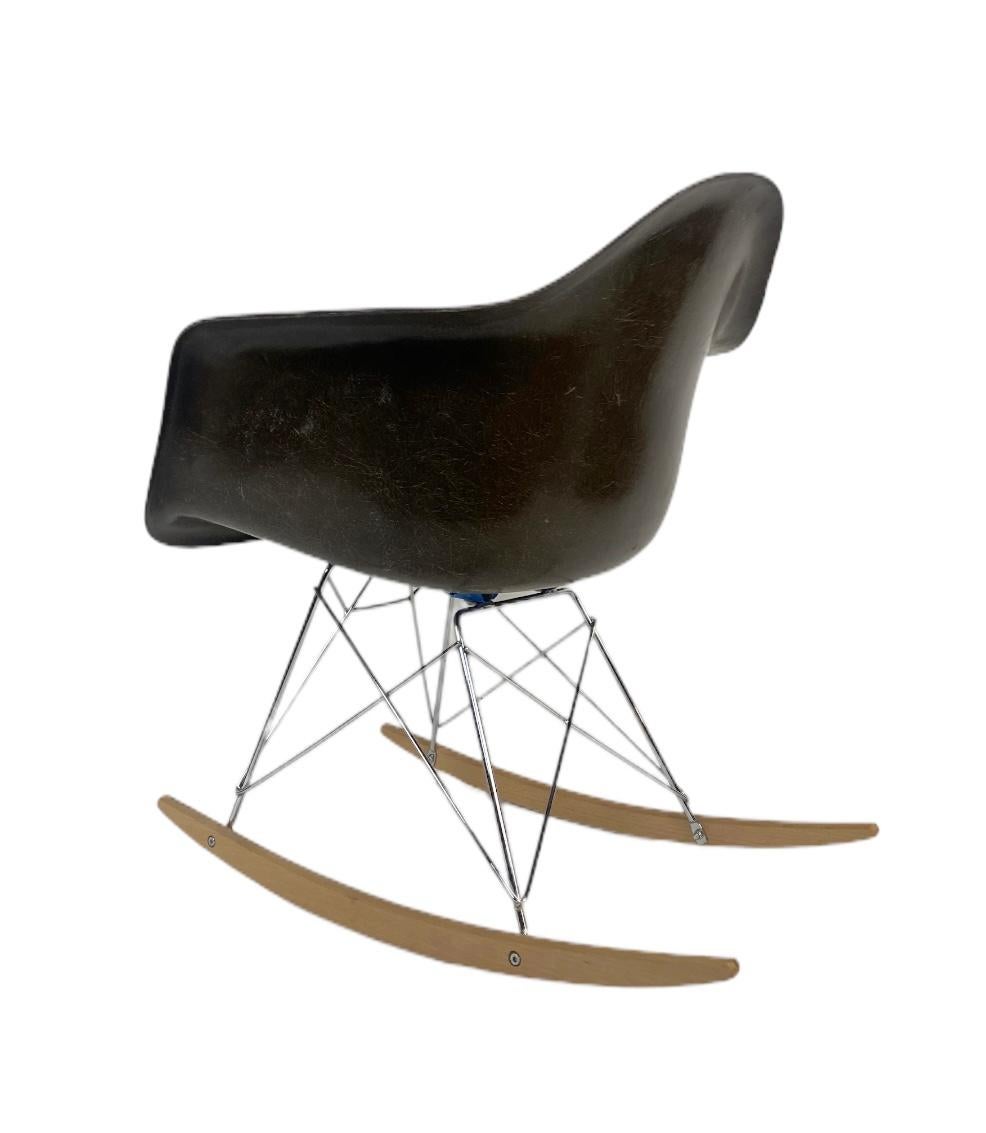 20th Century Herman Miller Eames RAR Rocking Chair in Seal Brown