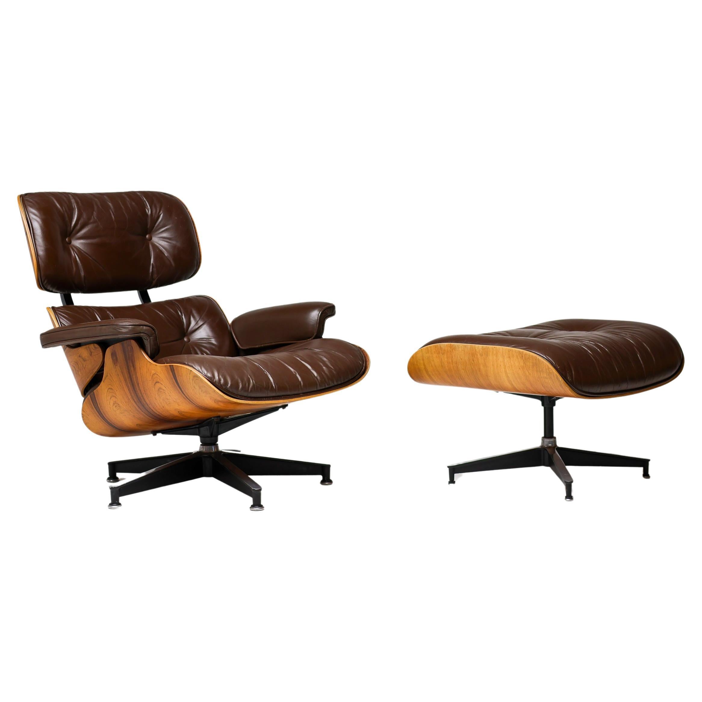 Herman Miller Eames Rosewood 670/671 Lounge Chair and Ottoman, 1975