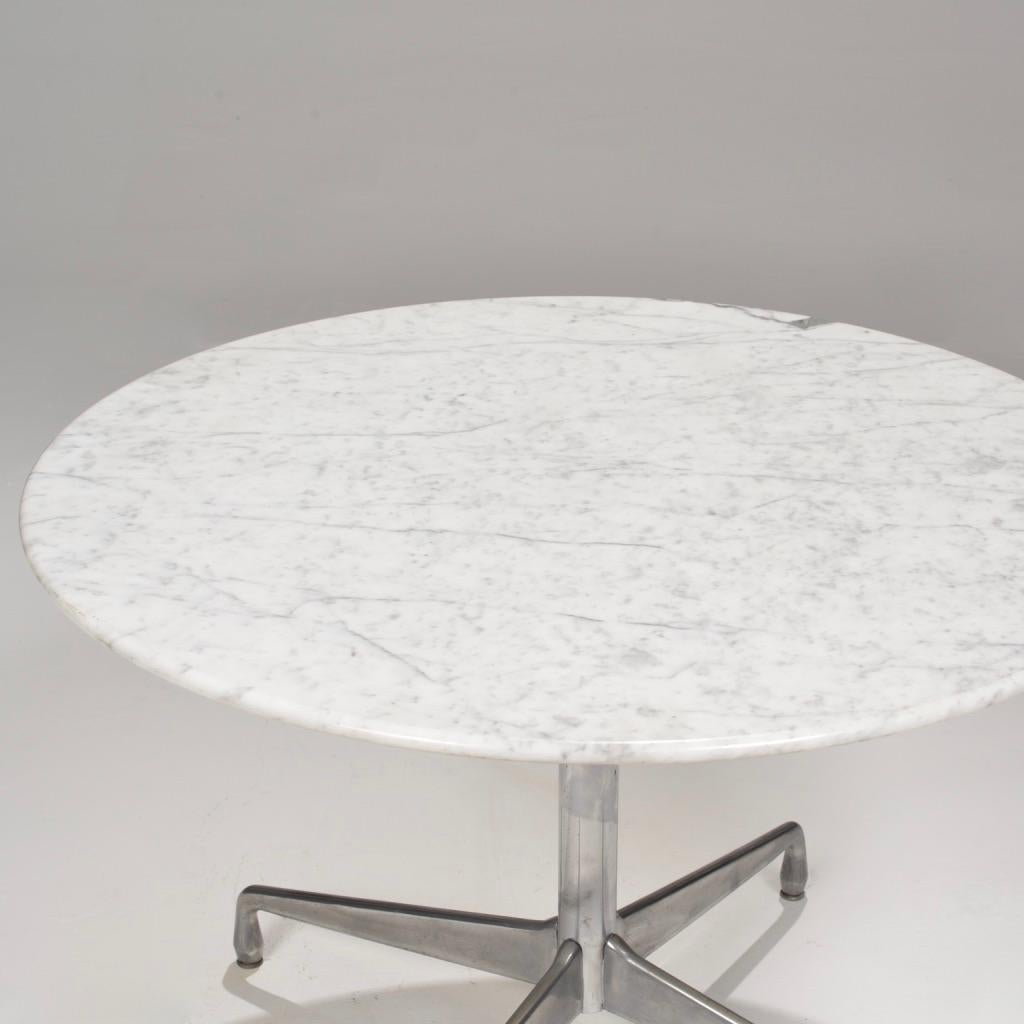 American Herman Miller Eames Round Carrara Marble-Top Dining Table