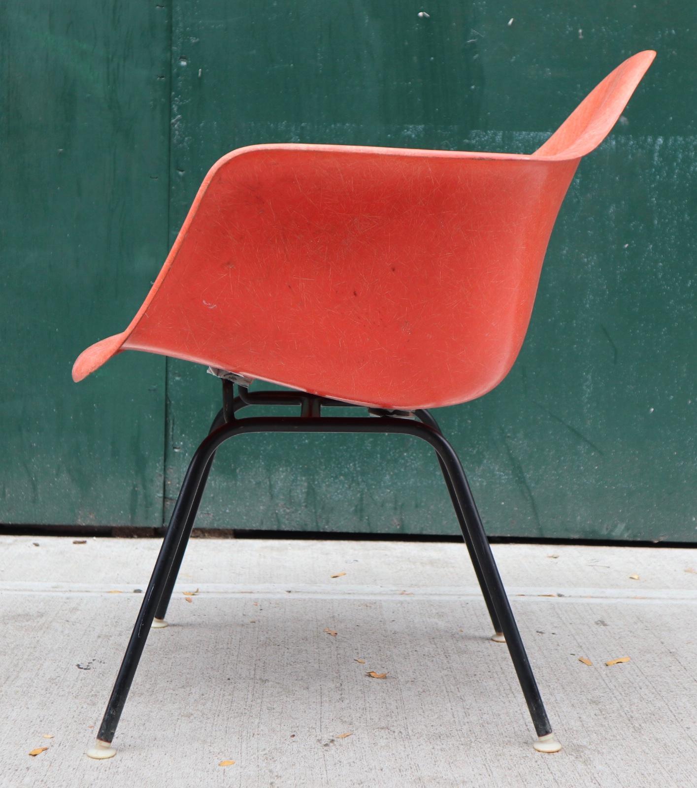 Mid-Century Modern Herman Miller Eames Armchair on Low Lounge Base For Sale