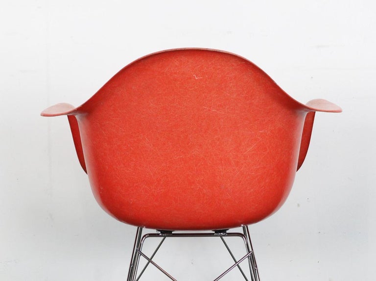 Herman Miller Eames Salmon Orange Fiberglass RAR Rocking Chair For Sale ...