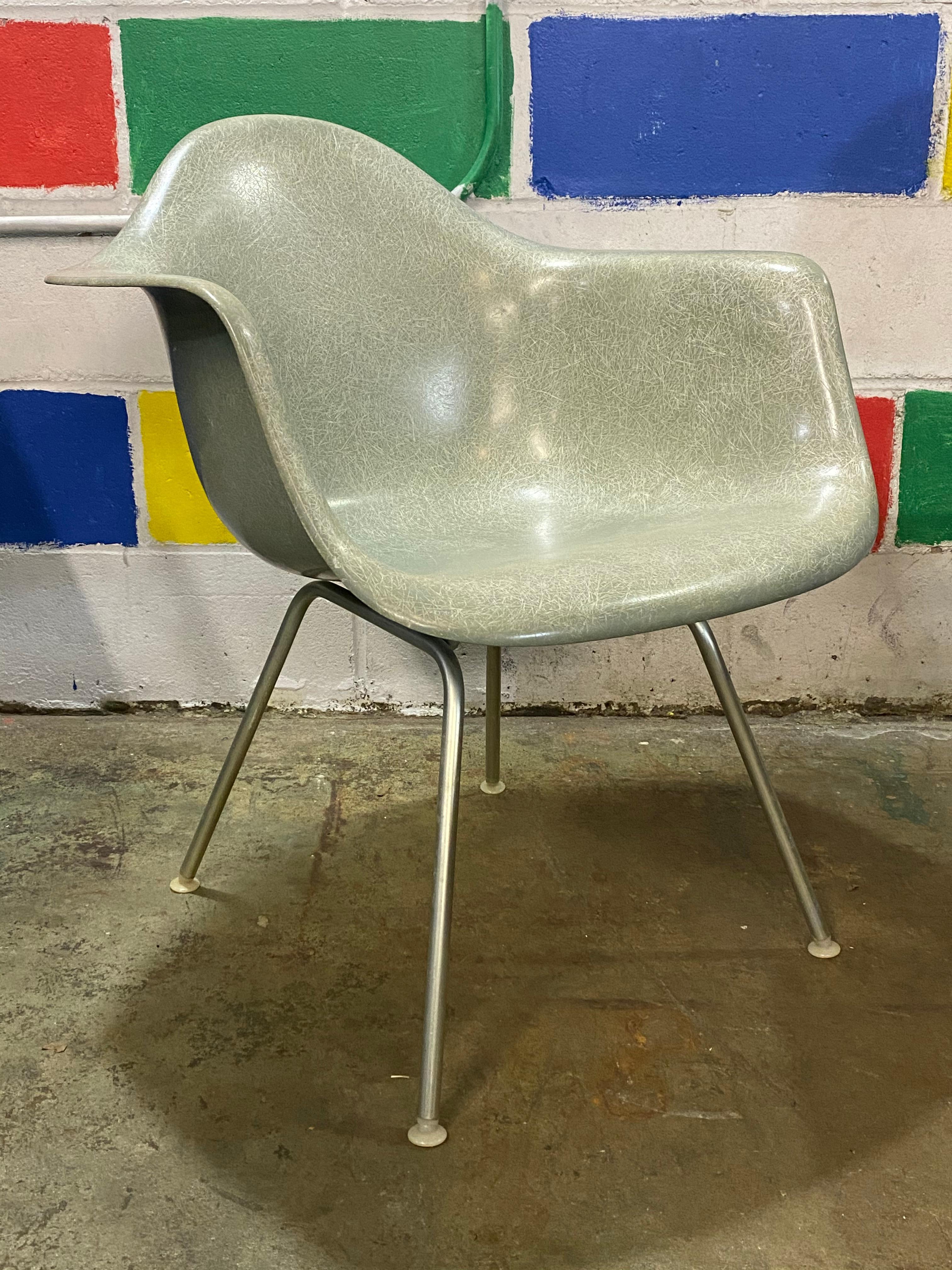 Mid-Century Modern Herman Miller Eames Seafoam Green Chair Model LAX