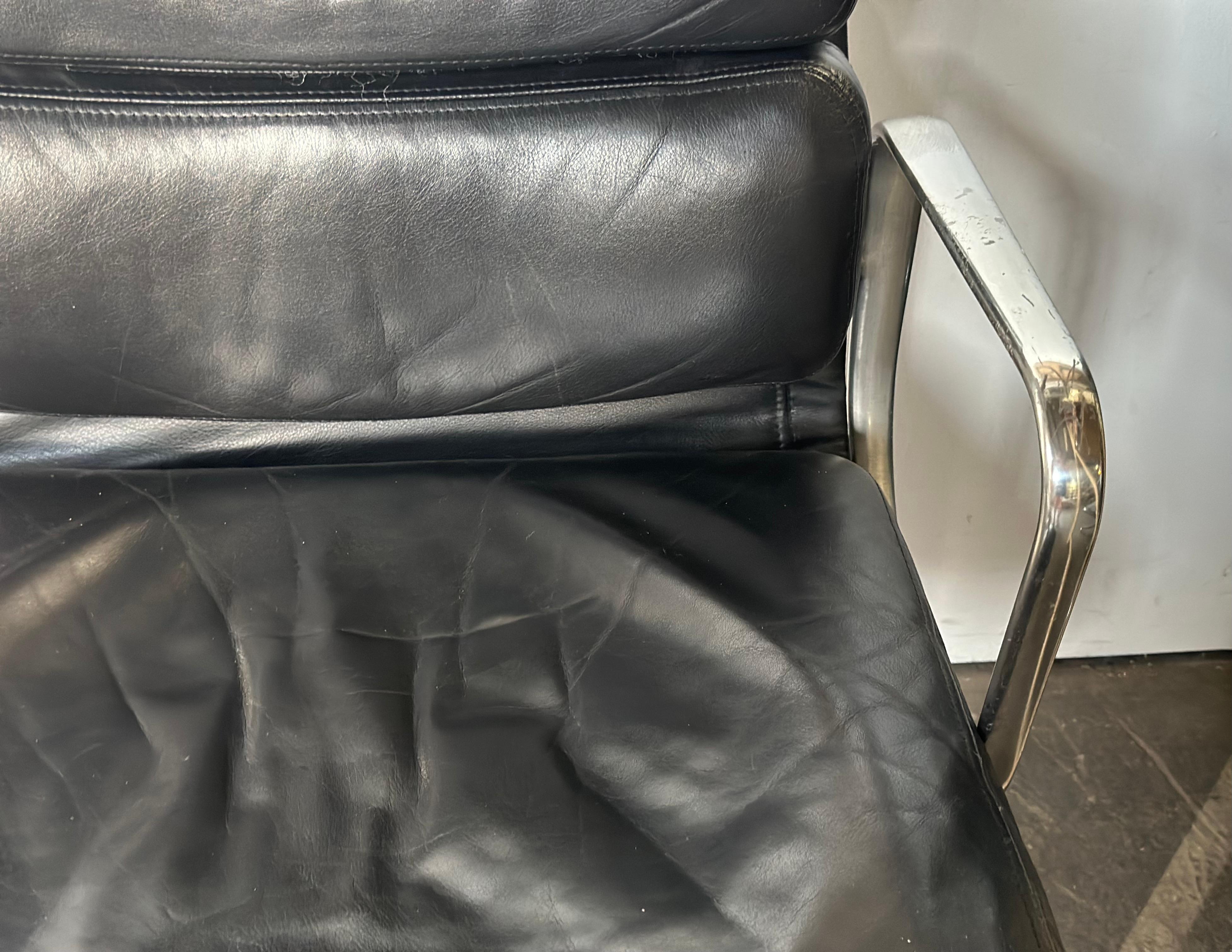 American Herman Miller Eames Soft Pad Aluminum Leather Desk Chair
