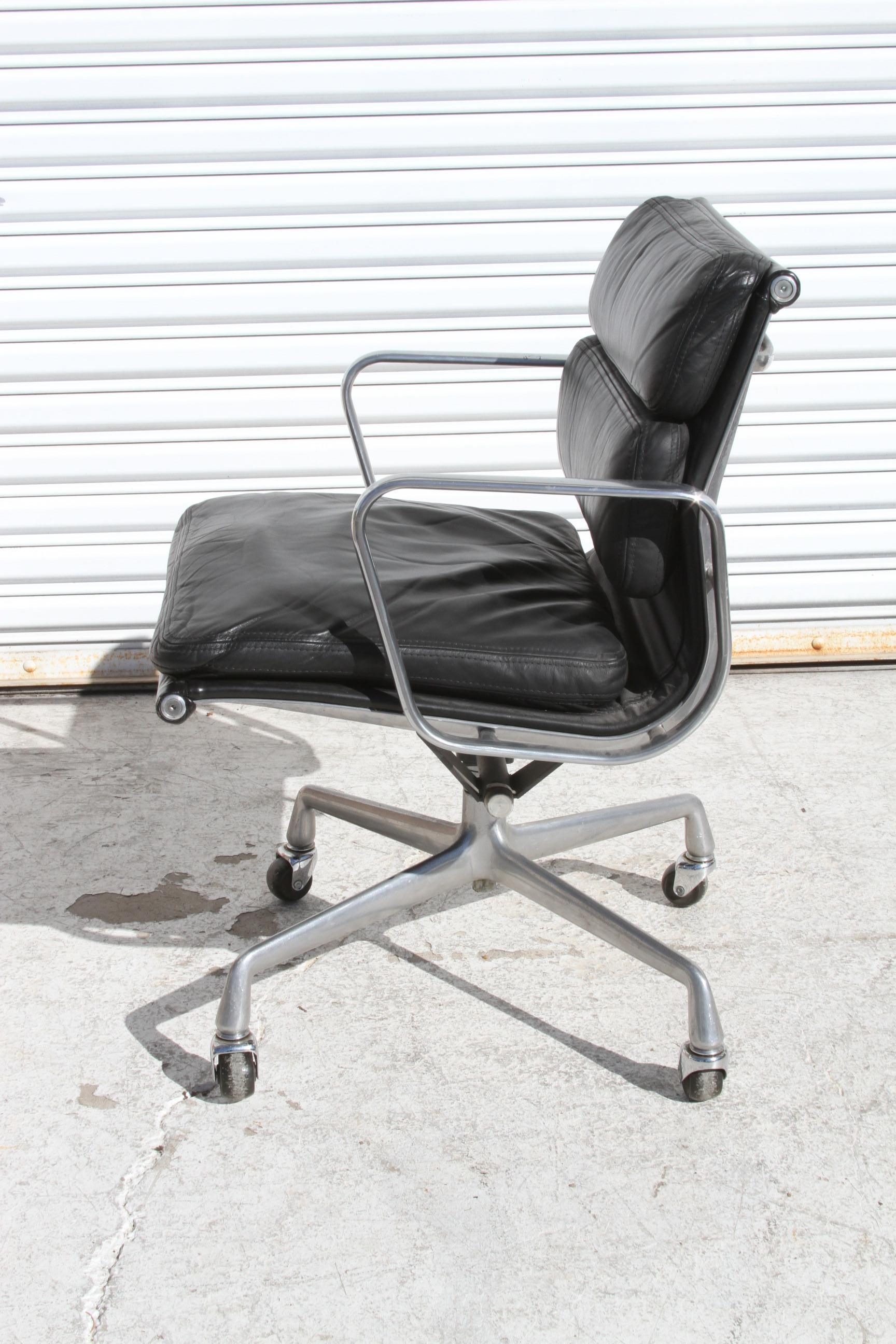 Leather Herman Miller Eames Soft Pad Chairs For Sale