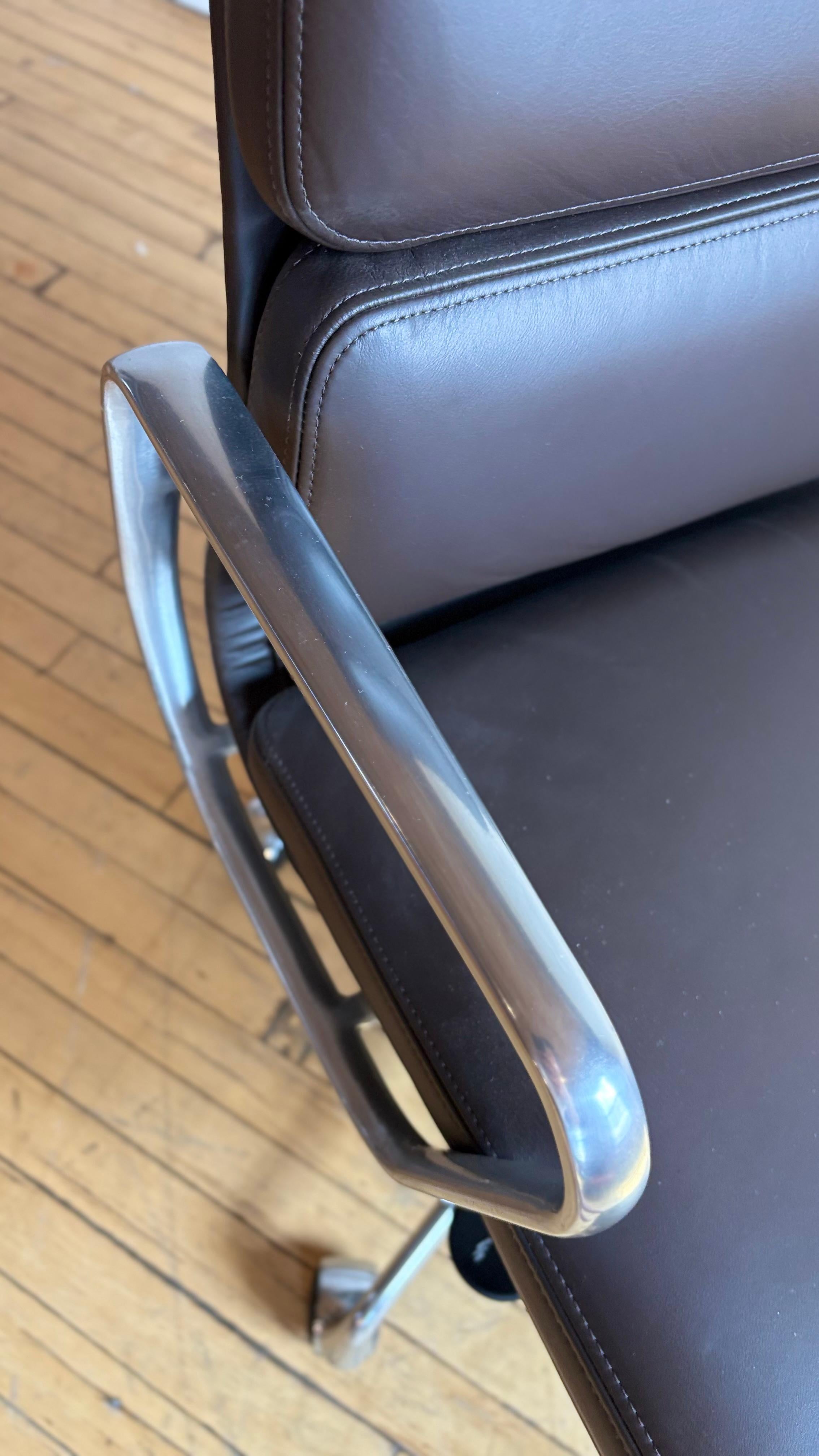 Leather Herman Miller Eames Soft Pad Dark Brown For Sale