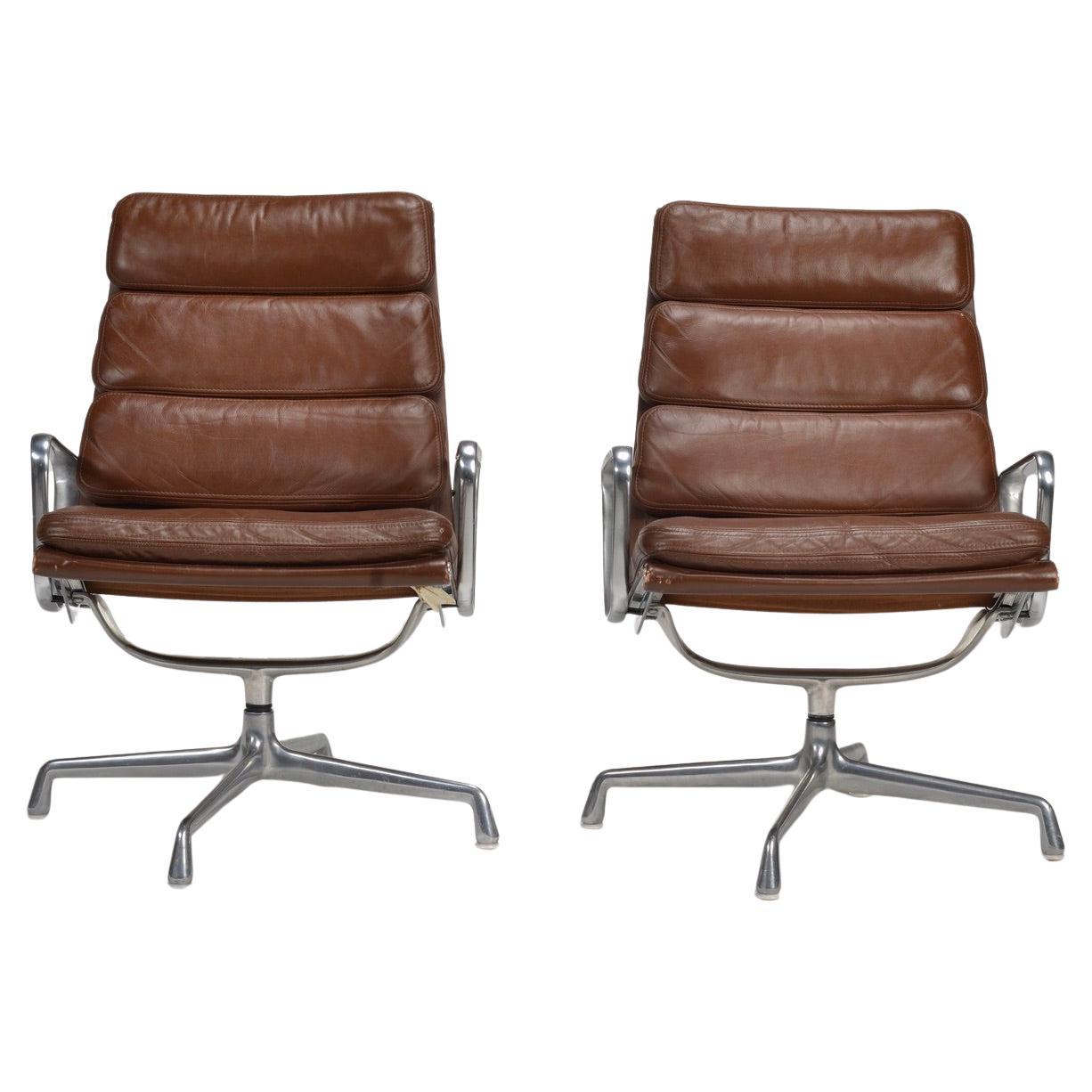 Herman Miller Eames Soft Pad Executive Lounge Chair - Two Available For Sale