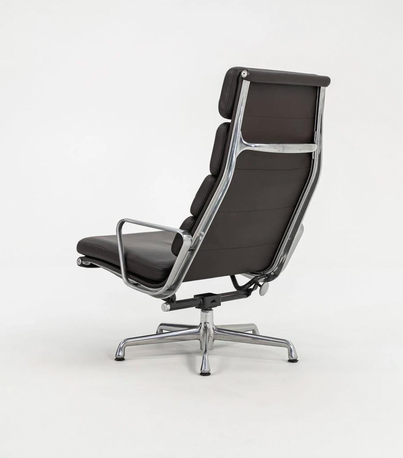 Leather Herman Miller Eames Soft Pad Lounge Chair -Dark Brown For Sale