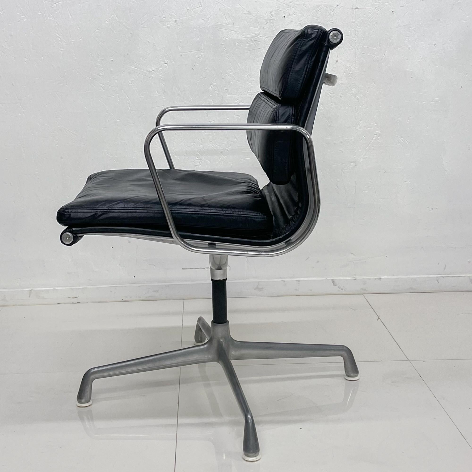 Late 20th Century  Herman Miller Eames Soft Pad Management Side Office Chair Black Leather, 1970s