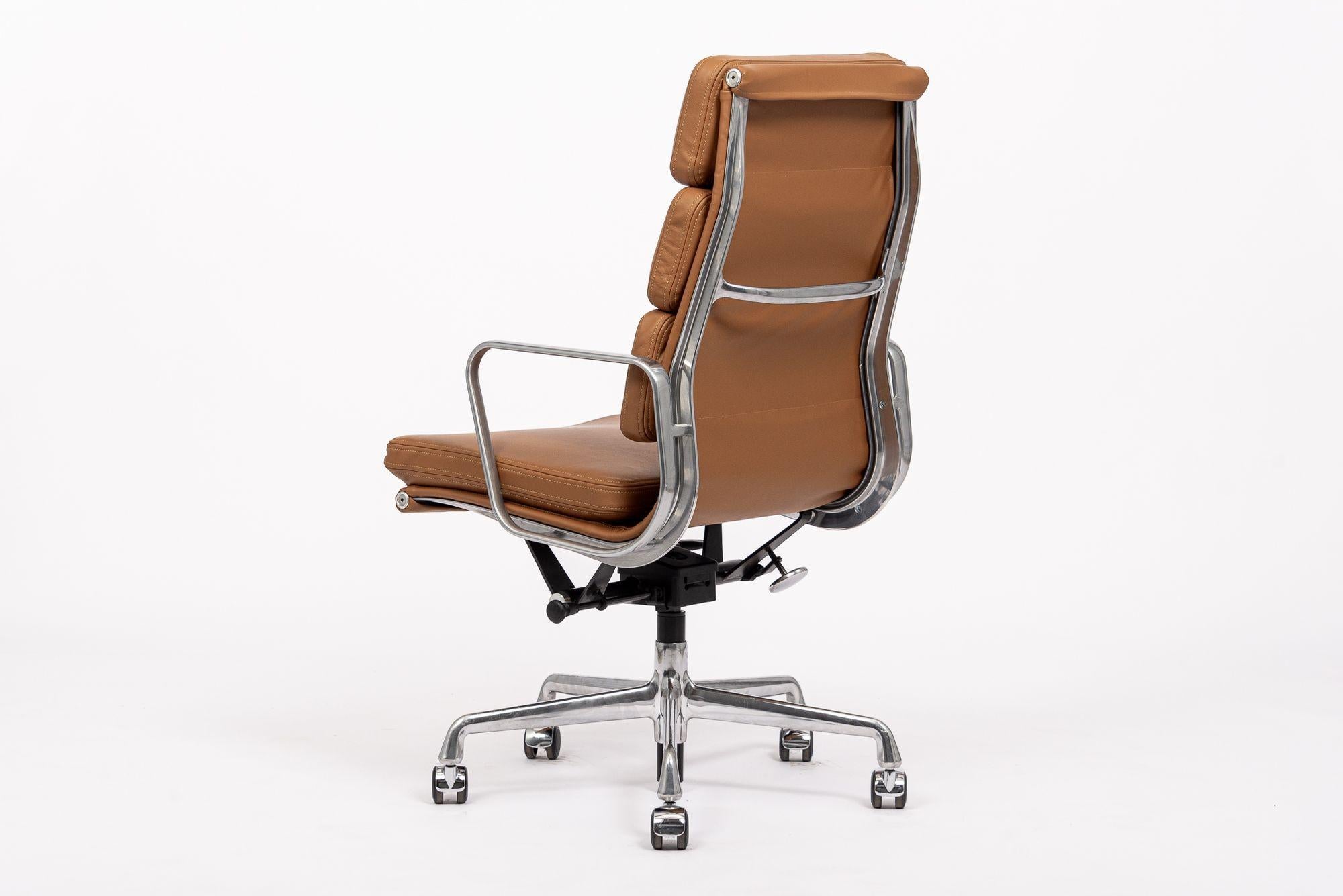 Herman Miller Eames Tall Brown Leather Desk Chair Soft Pad 6