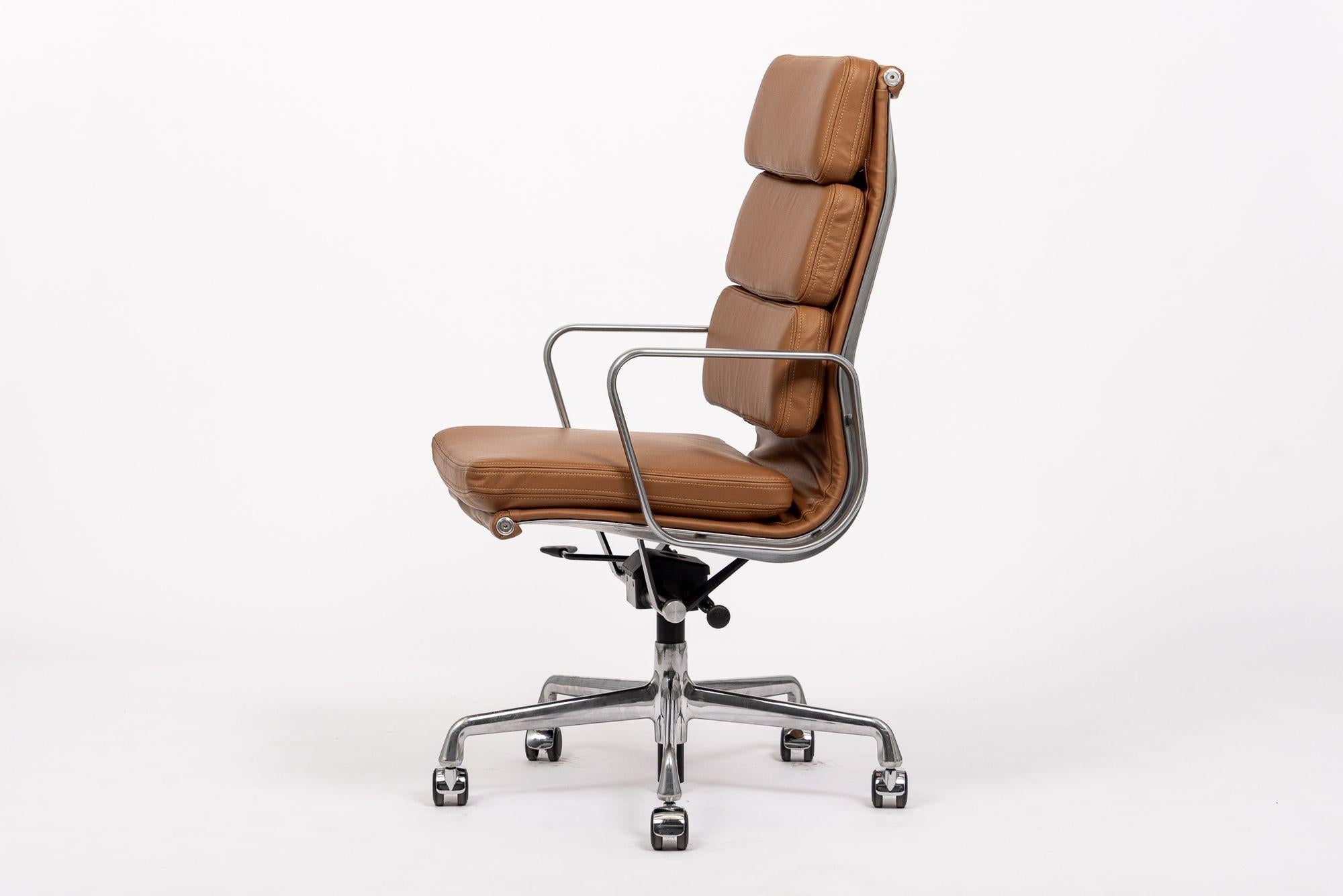 Herman Miller Eames Tall Brown Leather Desk Chair Soft Pad 7
