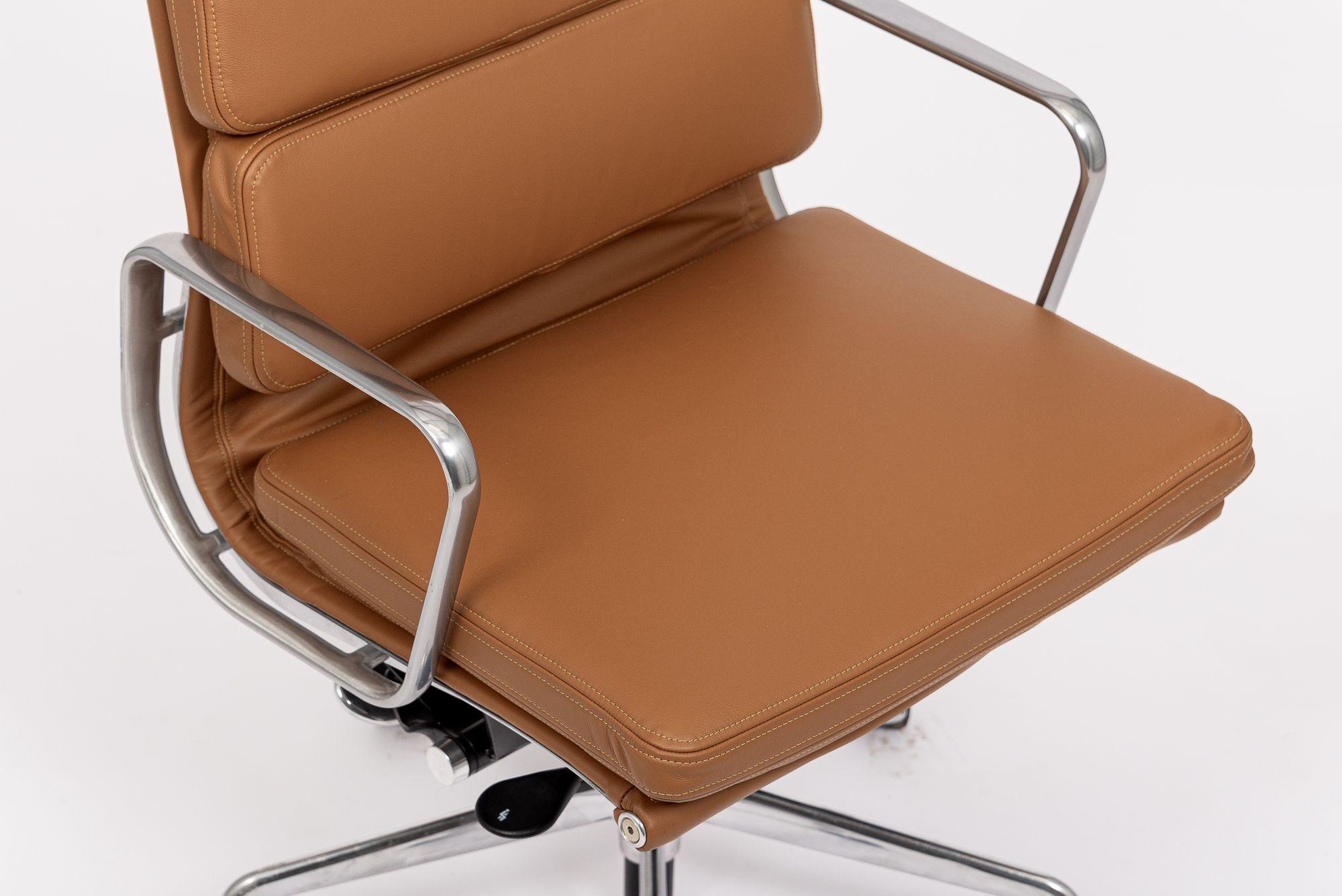 Herman Miller Eames Tall Brown Leather Desk Chair Soft Pad 1