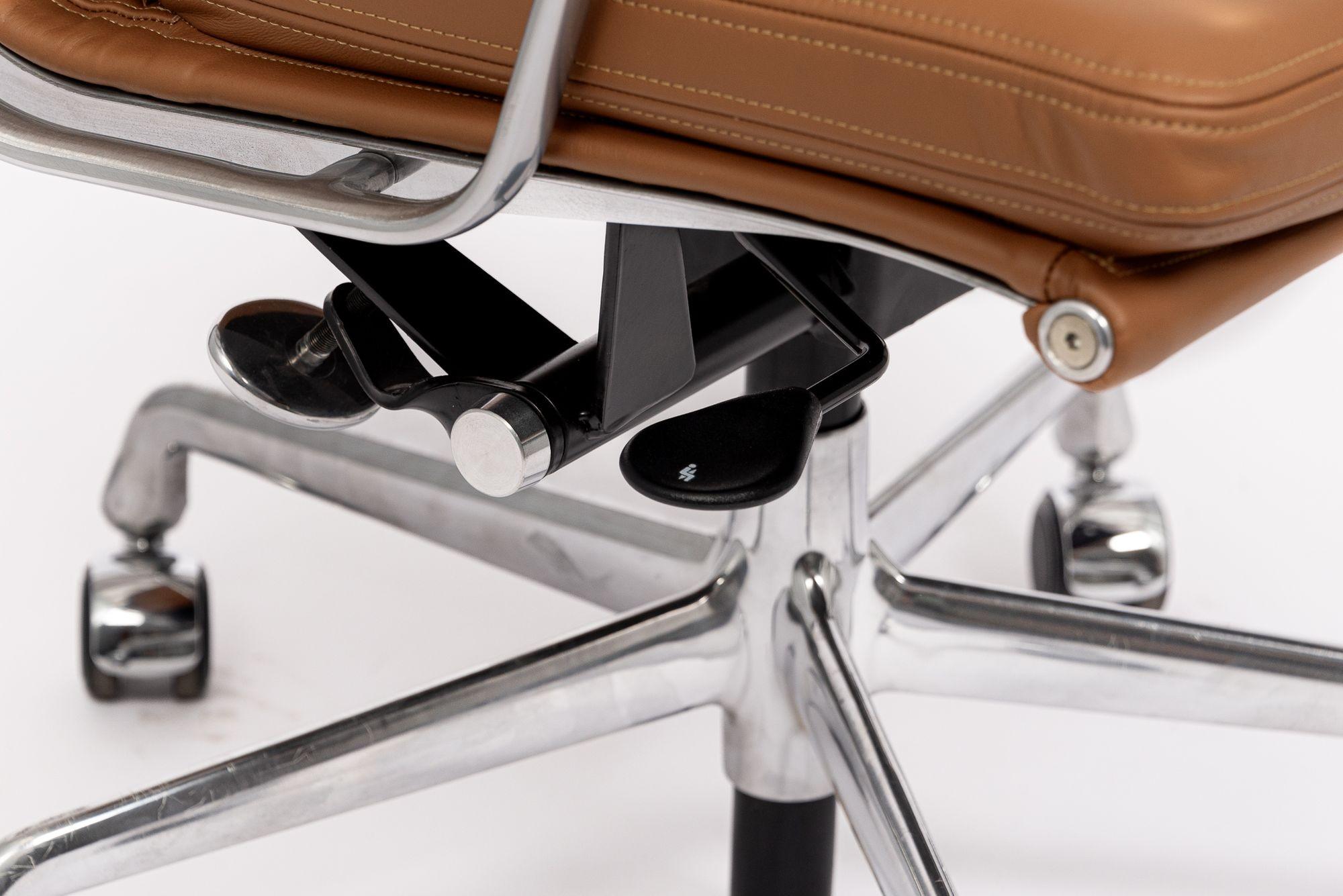 Herman Miller Eames Tall Brown Leather Desk Chair Soft Pad 2