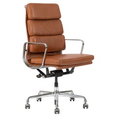 Herman Miller Eames Tall Brown Leather Desk Chair Soft Pad
