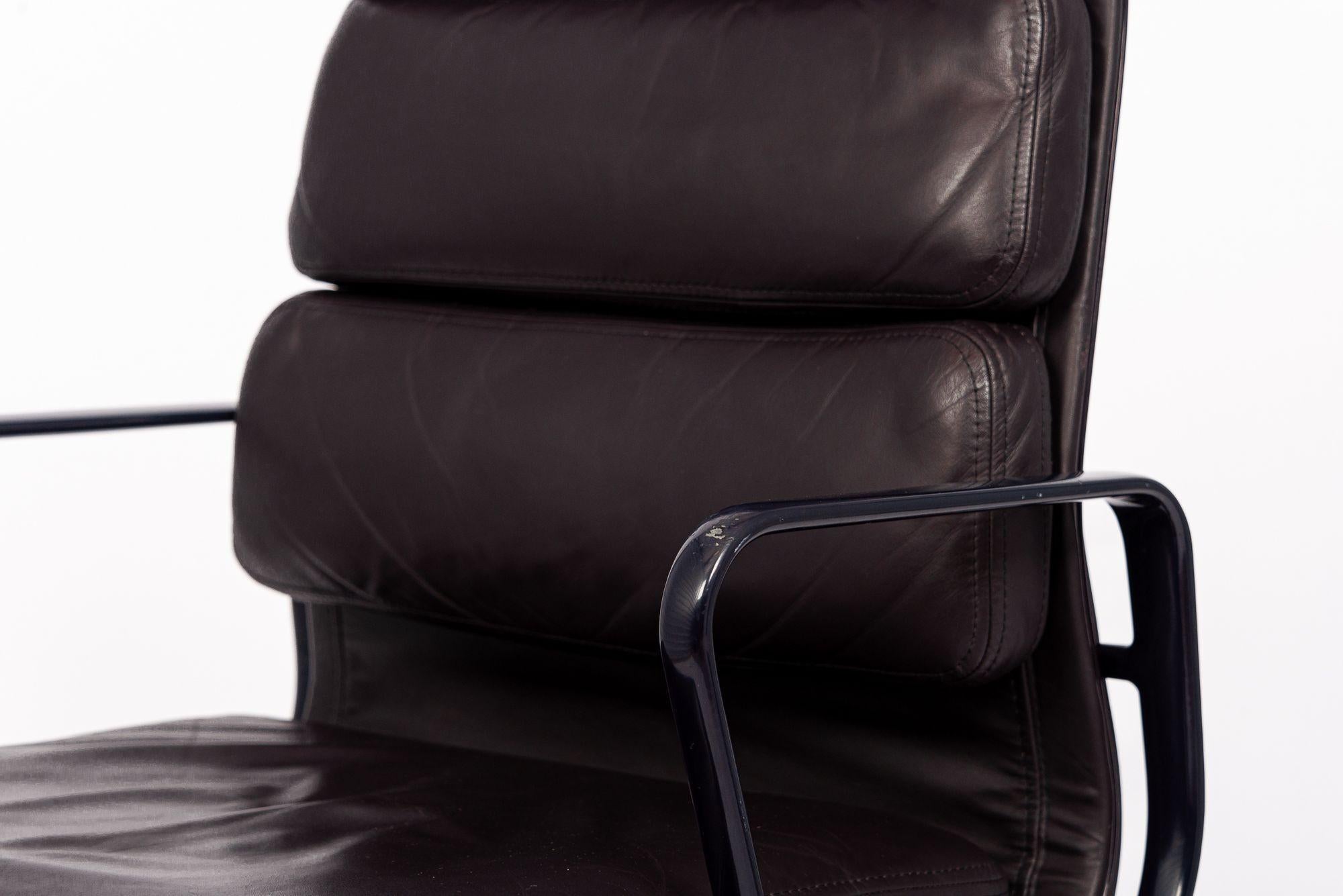 Herman Miller Eames Tall Eggplant Purple Leather Desk Chair Executive 1