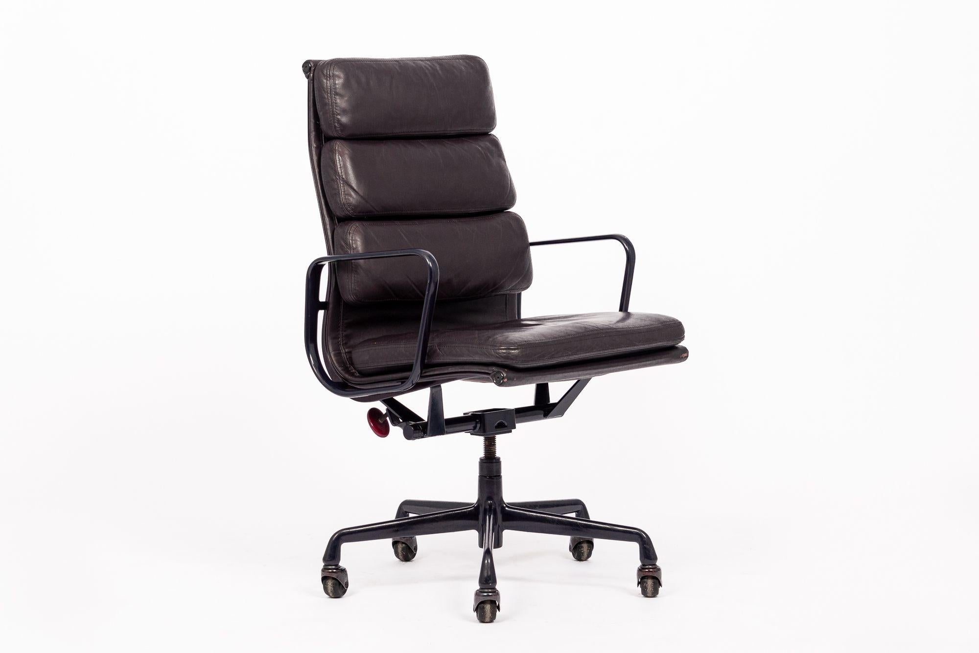 Herman Miller Eames Tall Eggplant Purple Leather Desk Chair Executive 5