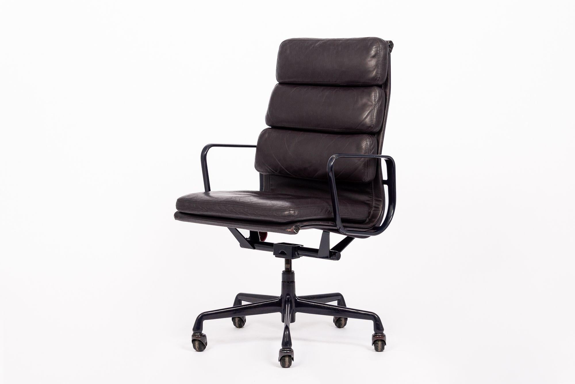 Herman Miller Eames Tall Eggplant Purple Leather Desk Chair Executive 6