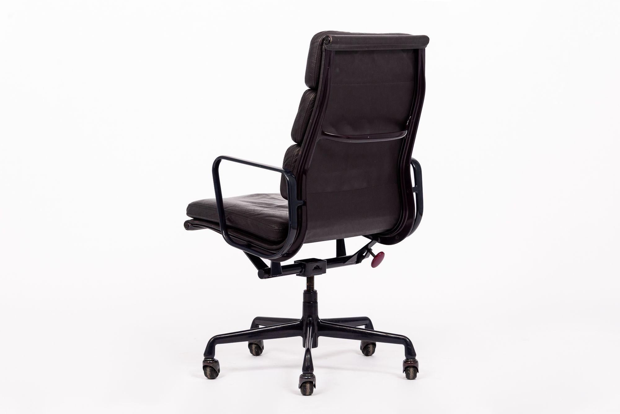 Herman Miller Eames Tall Eggplant Purple Leather Desk Chair Executive 7