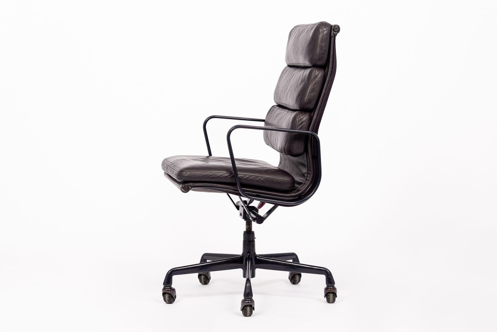 Herman Miller Eames Tall Eggplant Purple Leather Desk Chair Executive 8