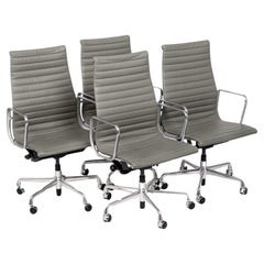 Herman Miller Eames Tall Gray Leather Desk Chairs Executive Thin Pad