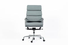 Herman Miller Eames Tall Gray Leather Office Chair Soft Pad