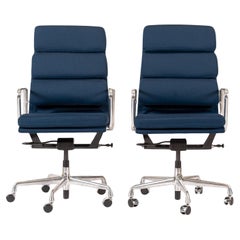 Herman Miller Eames Tall Marineblau Stoff Bürostühle Satz von 2