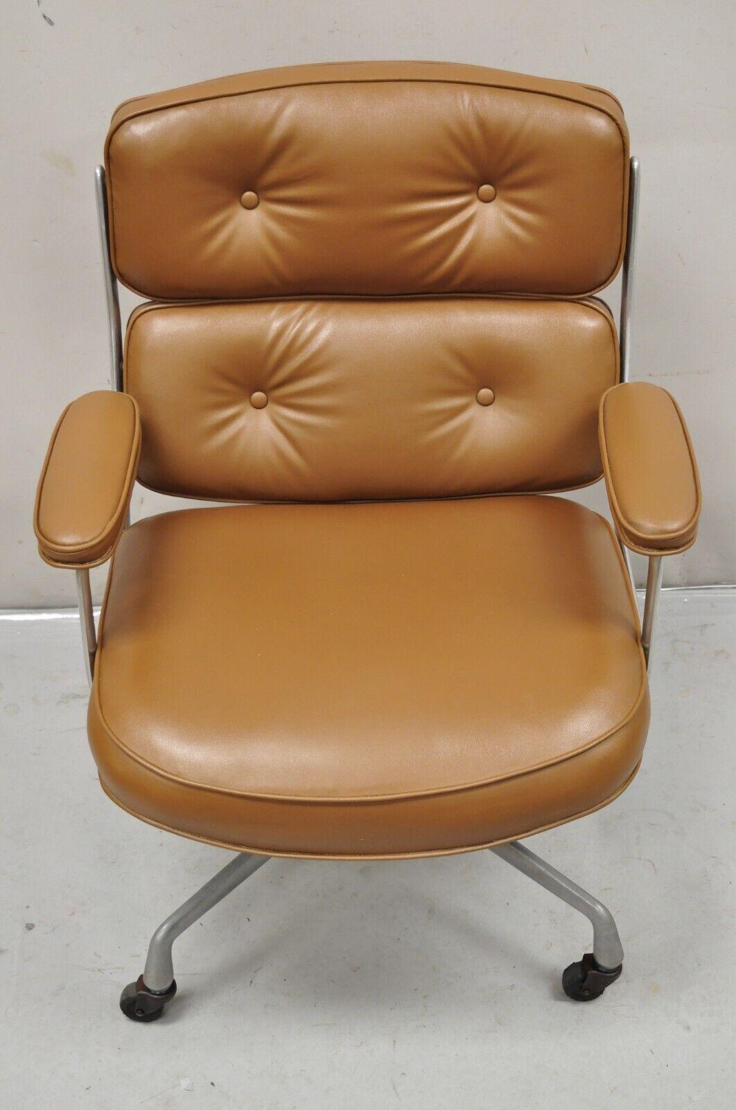 Herman Miller Eames Time Life Brown Kunstleder Rolling Office Desk Chair 6