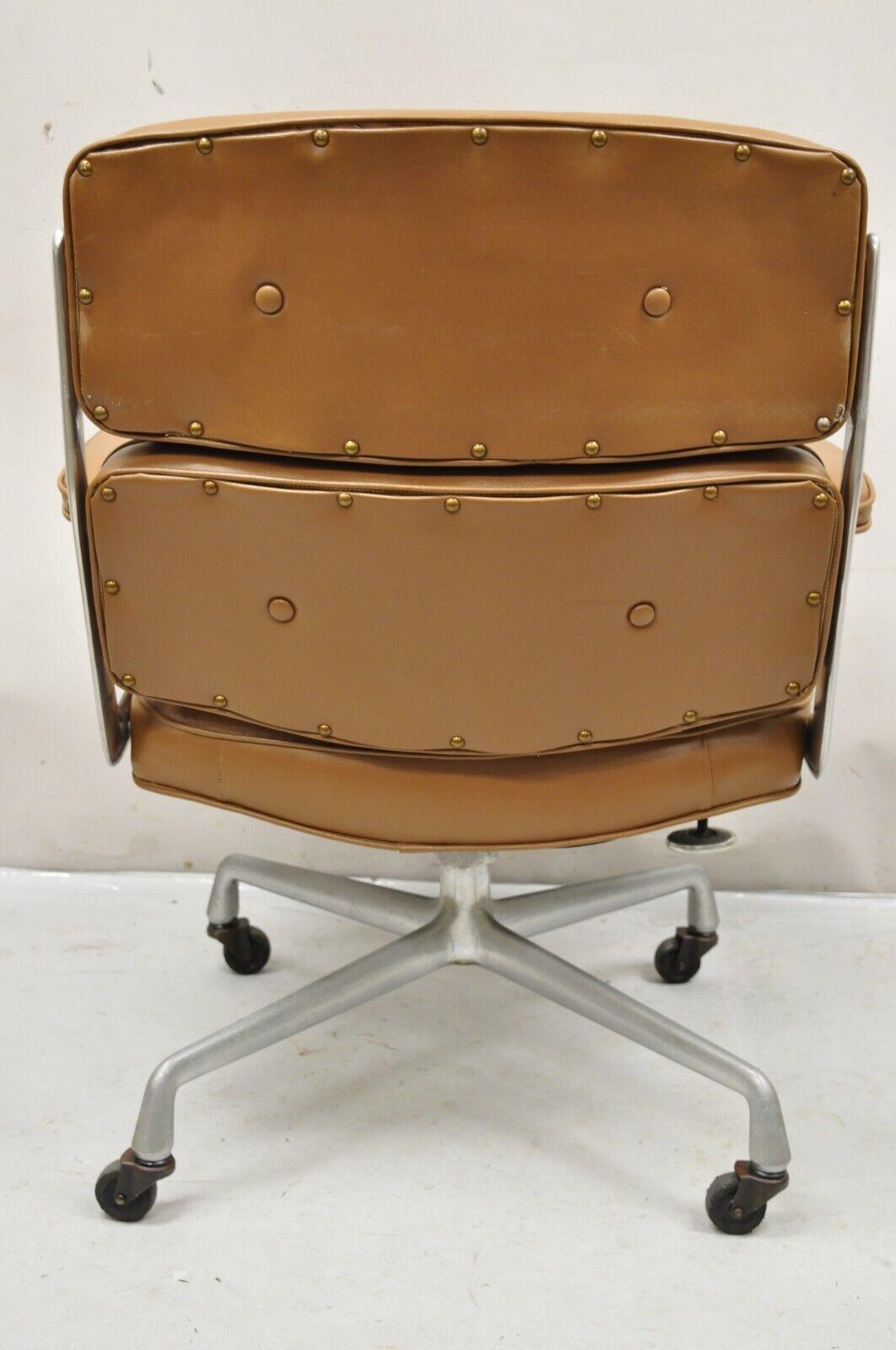 Herman Miller Eames Time Life Brown Faux Leather Rolling Office Desk Chair 1