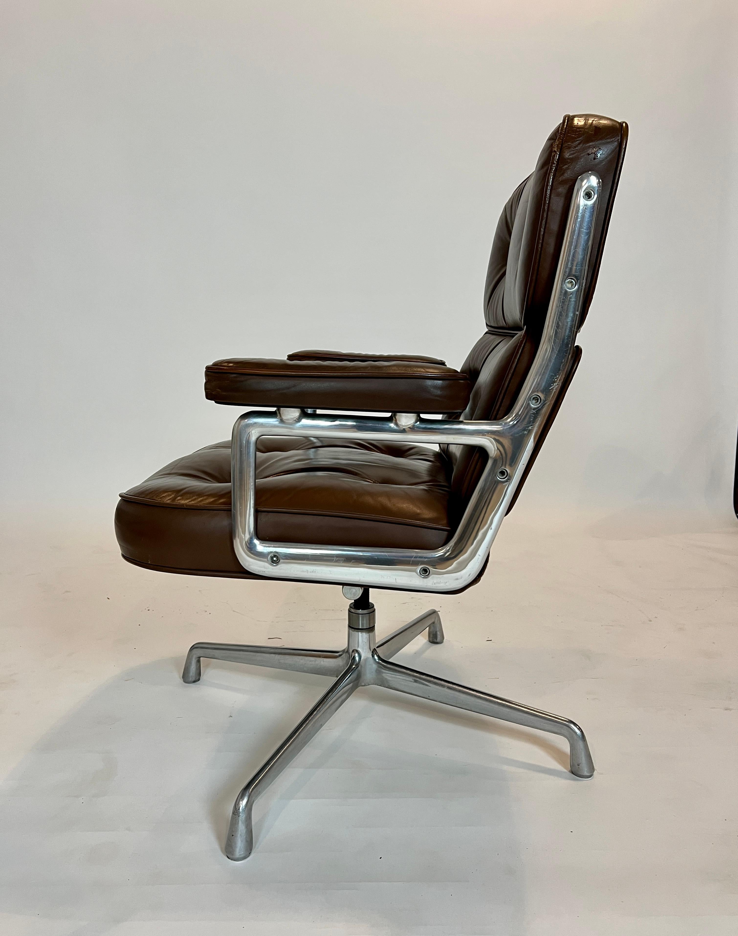 herman miller brown leather chair