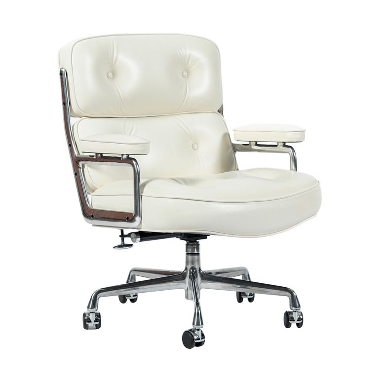 Herman Miller Eames Time Life Lobby White Leather Office Chair