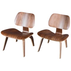 Herman Miller Eames Walnut LCW Lounge Chairs