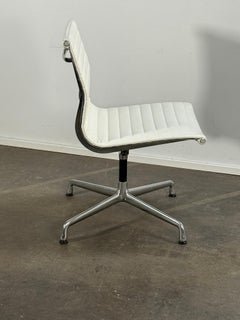Herman Miller Eames White Leather Aluminum Group Office Desk Chair