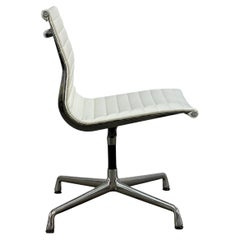 Herman Miller Eames White Leather Aluminum Group Office Desk Chair