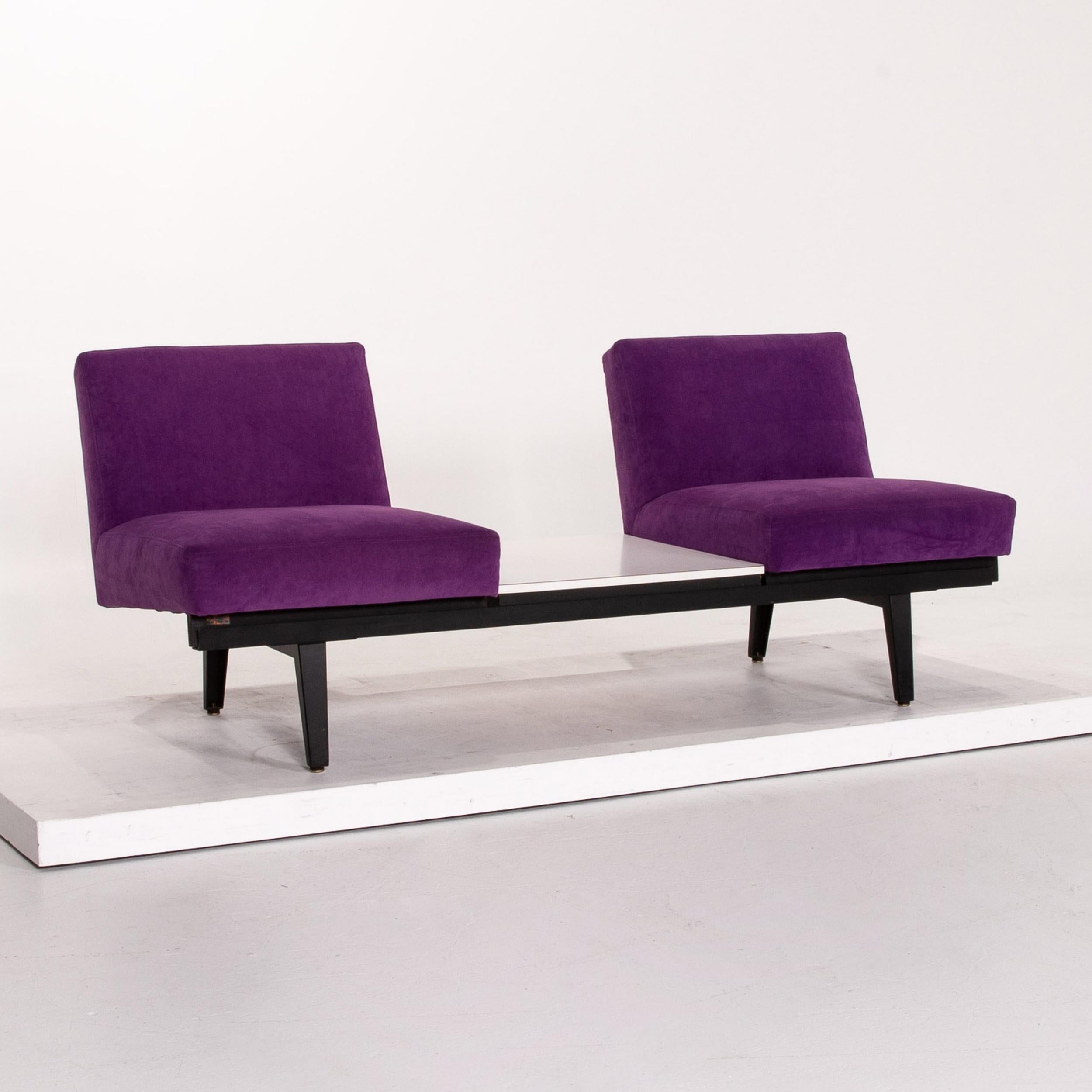 Herman Miller Fabric Sofa Purple Two-Seat Couch For Sale 2