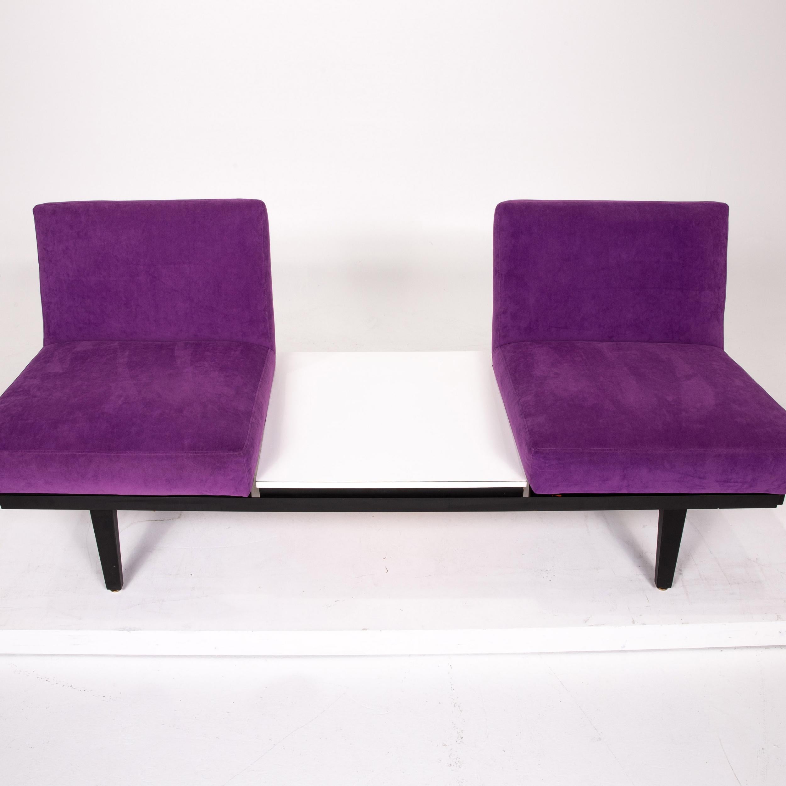 Herman Miller Fabric Sofa Purple Two-Seat Couch For Sale 3