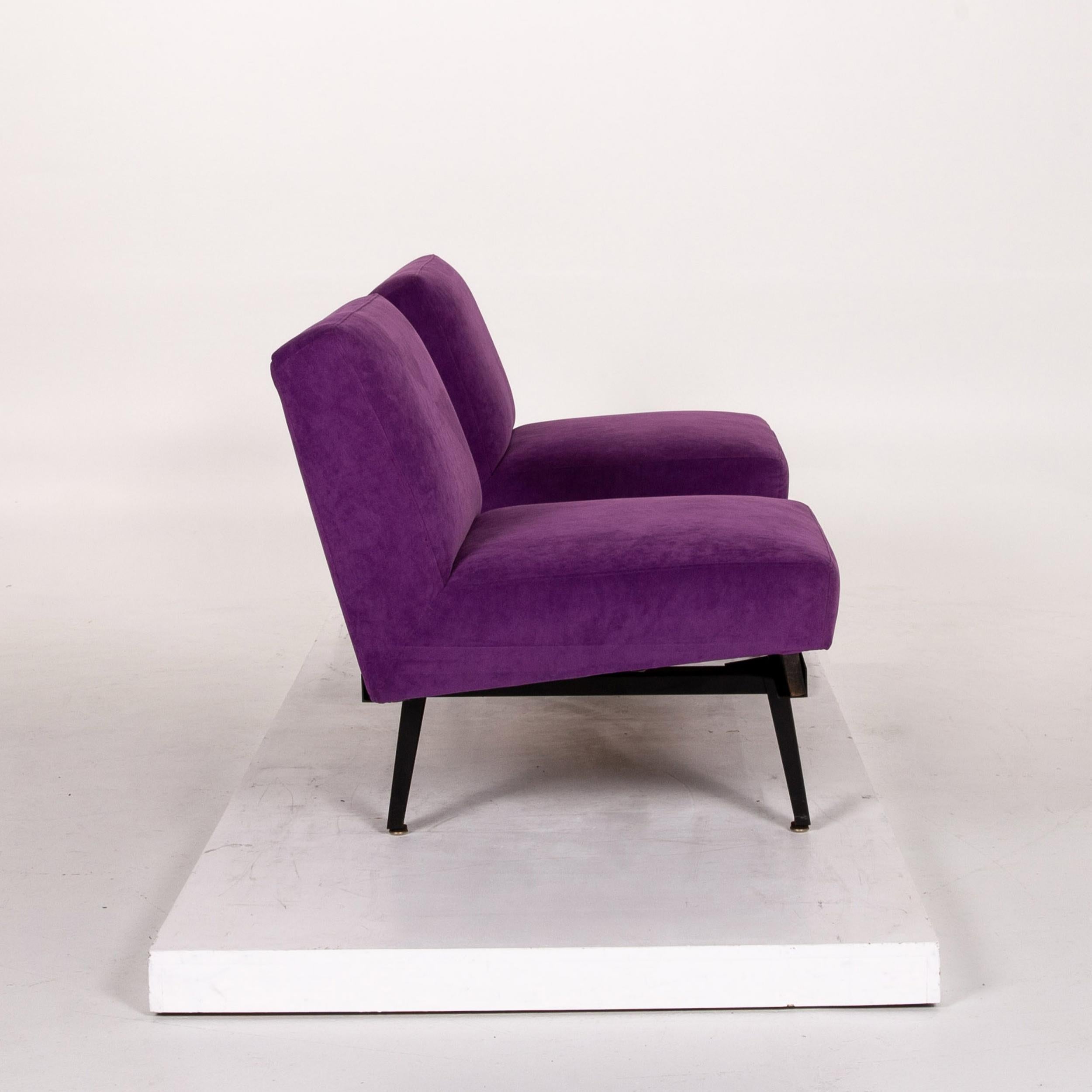 Herman Miller Fabric Sofa Purple Two-Seat Couch For Sale 4