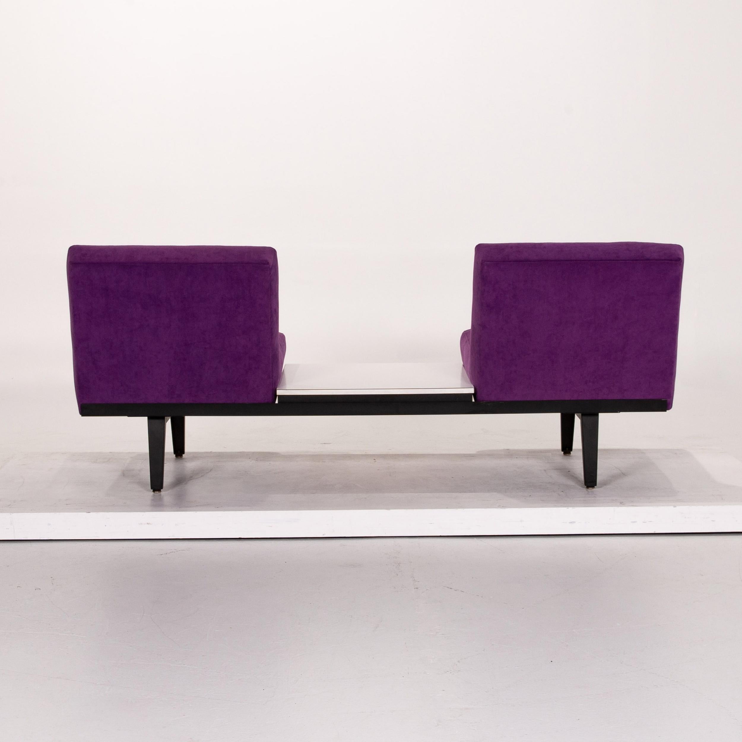Herman Miller Fabric Sofa Purple Two-Seat Couch For Sale 5