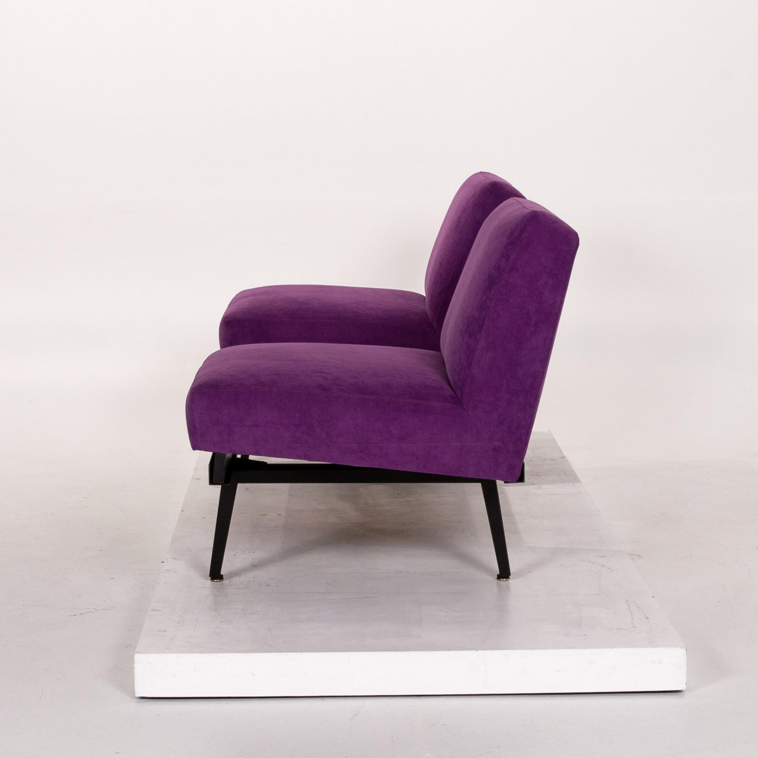 Herman Miller Fabric Sofa Purple Two-Seat Couch For Sale 6