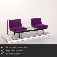 Herman Miller Fabric Sofa Purple Two-Seat Couch